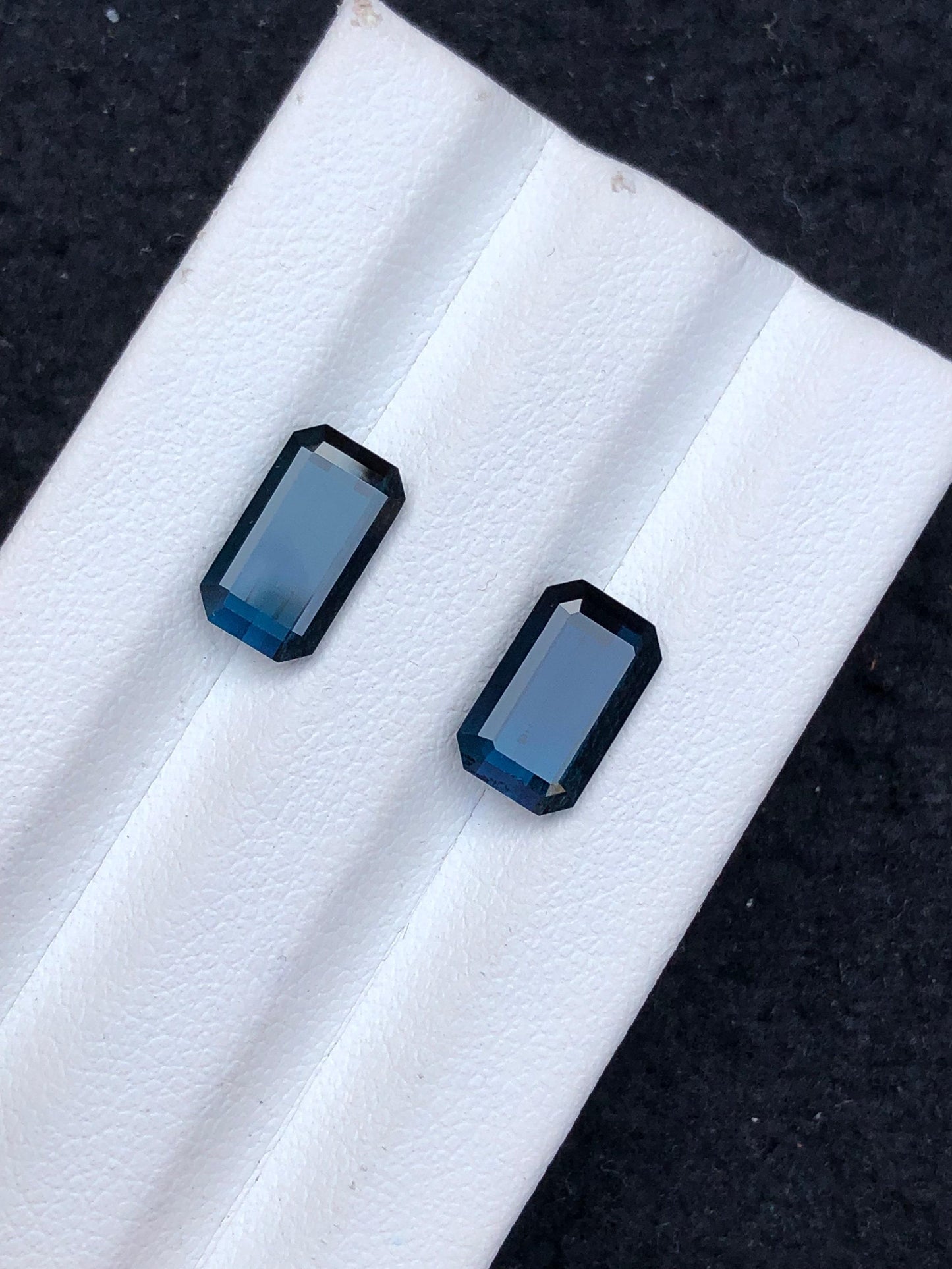 Indicolite Tourmaline Faceted Pair - Fine Jewelry Pair