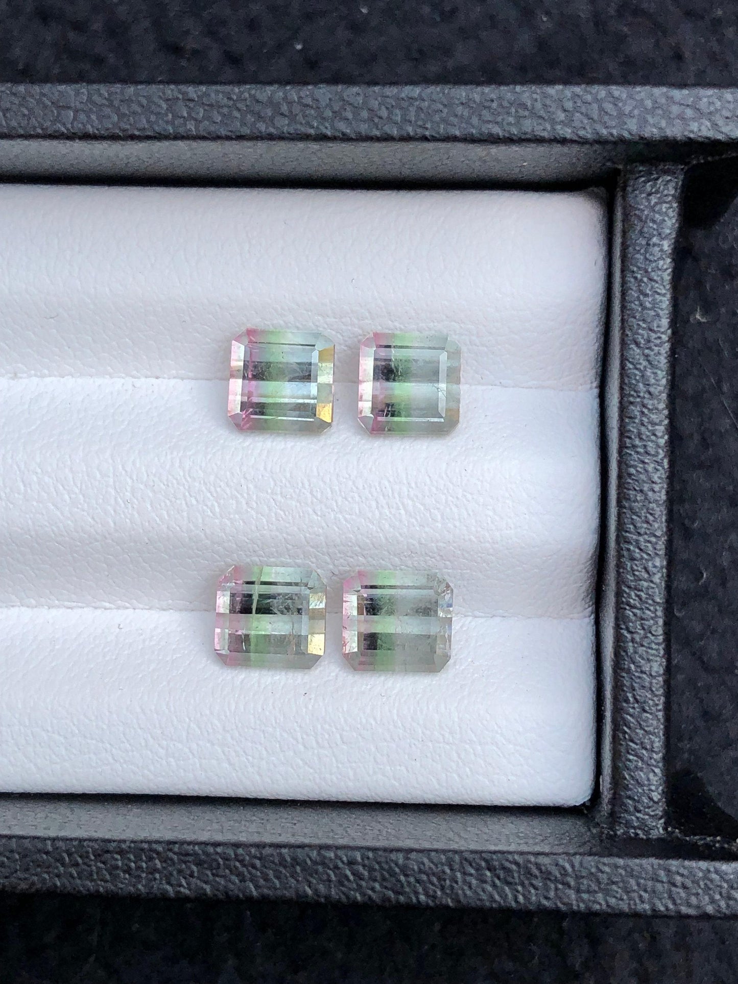Bi colour Tourmaline Faceted Pair 4.90 ct - Earrings Gemstone Pair