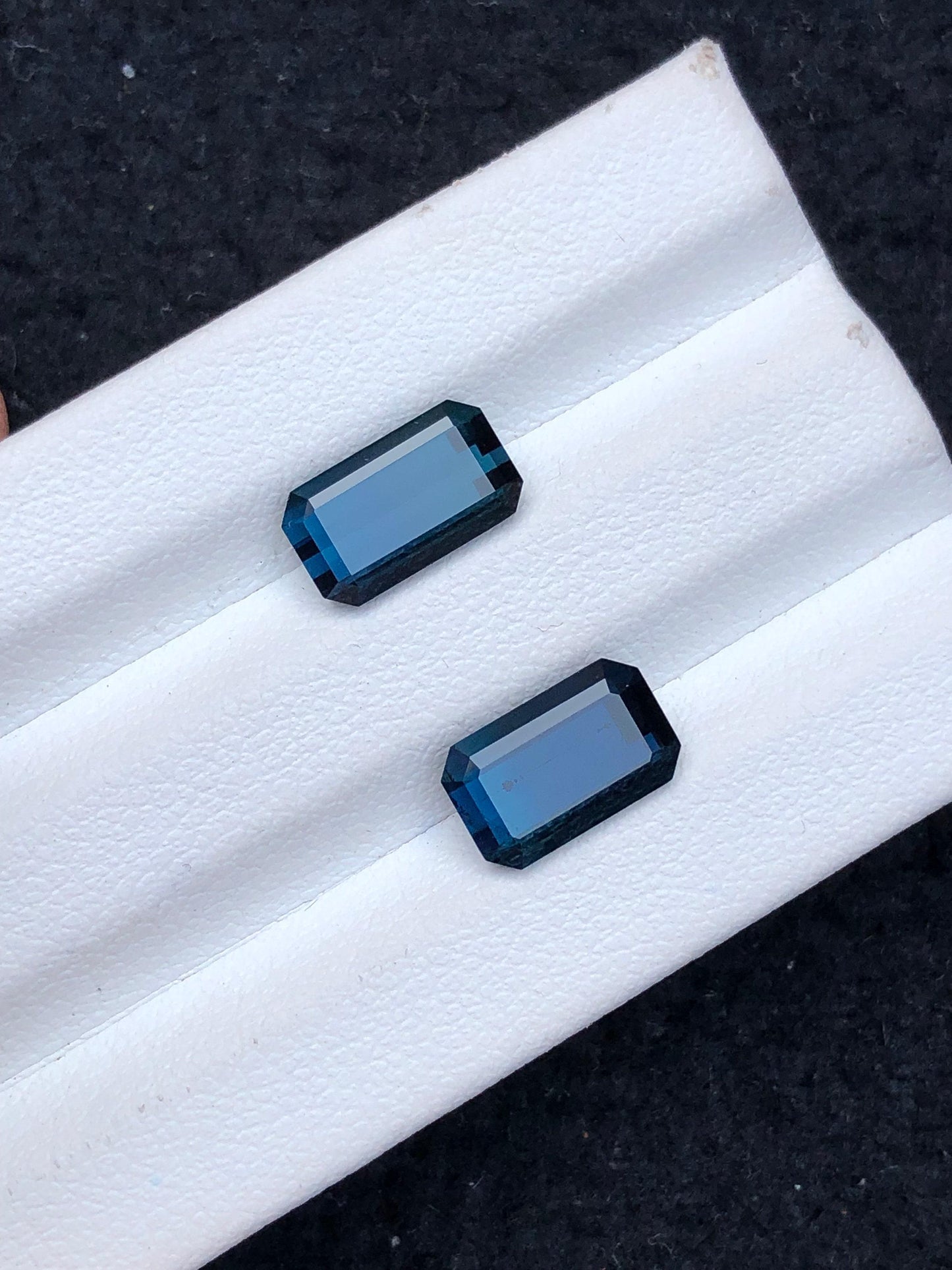 Indicolite Tourmaline Faceted Pair - Fine Jewelry Pair