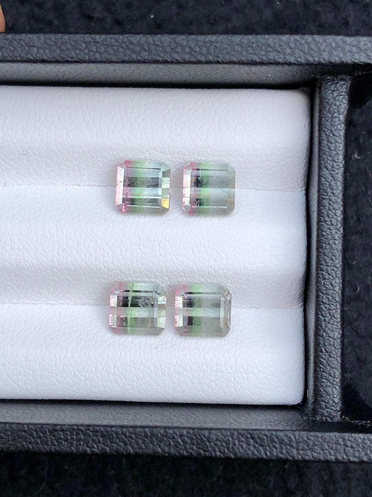 Bi colour Tourmaline Faceted Pair 4.90 ct - Earrings Gemstone Pair