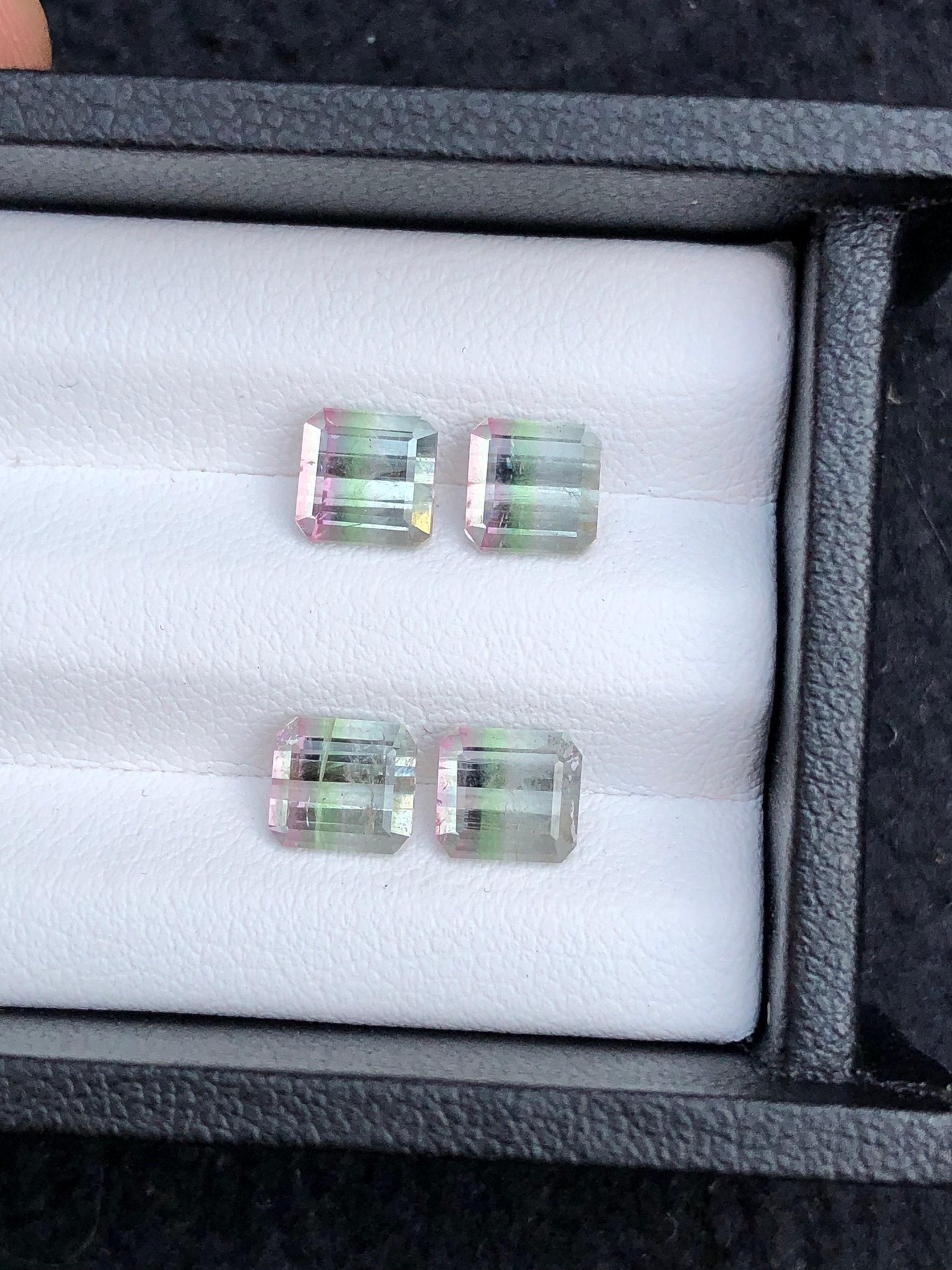 Bi colour Tourmaline Faceted Pair 4.90 ct - Earrings Gemstone Pair