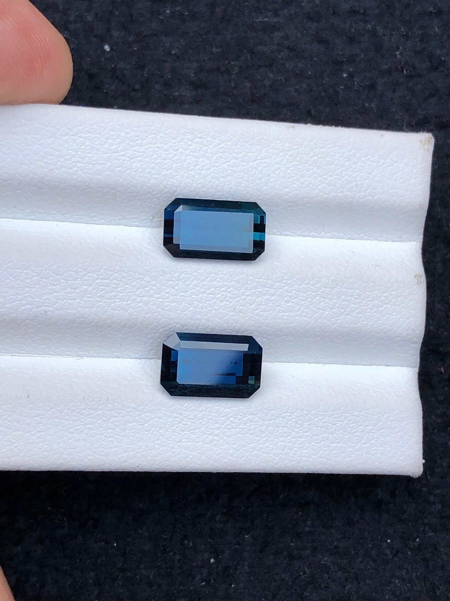 Indicolite Tourmaline Faceted Pair - Fine Jewelry Pair