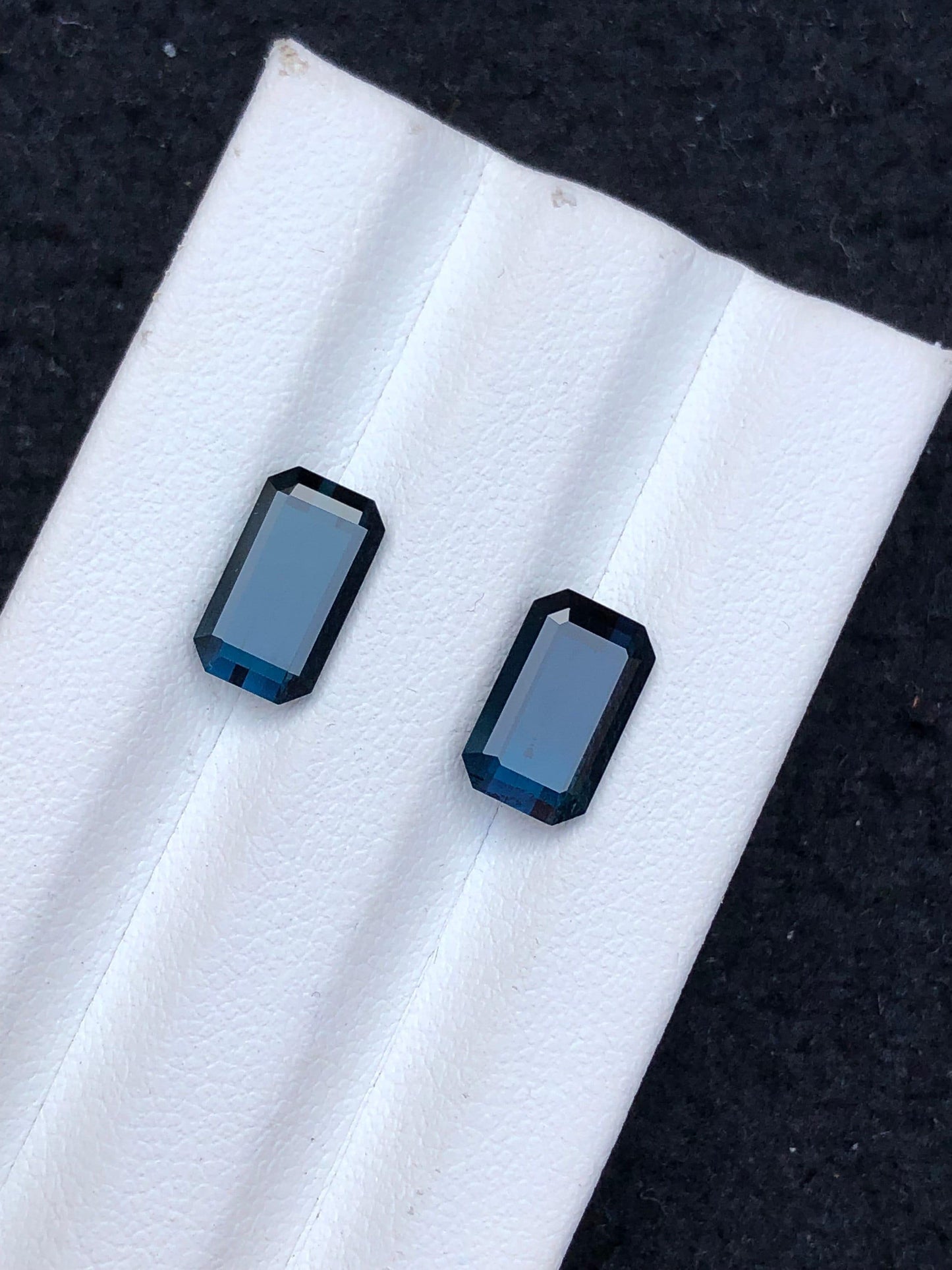 Indicolite Tourmaline Faceted Pair - Fine Jewelry Pair