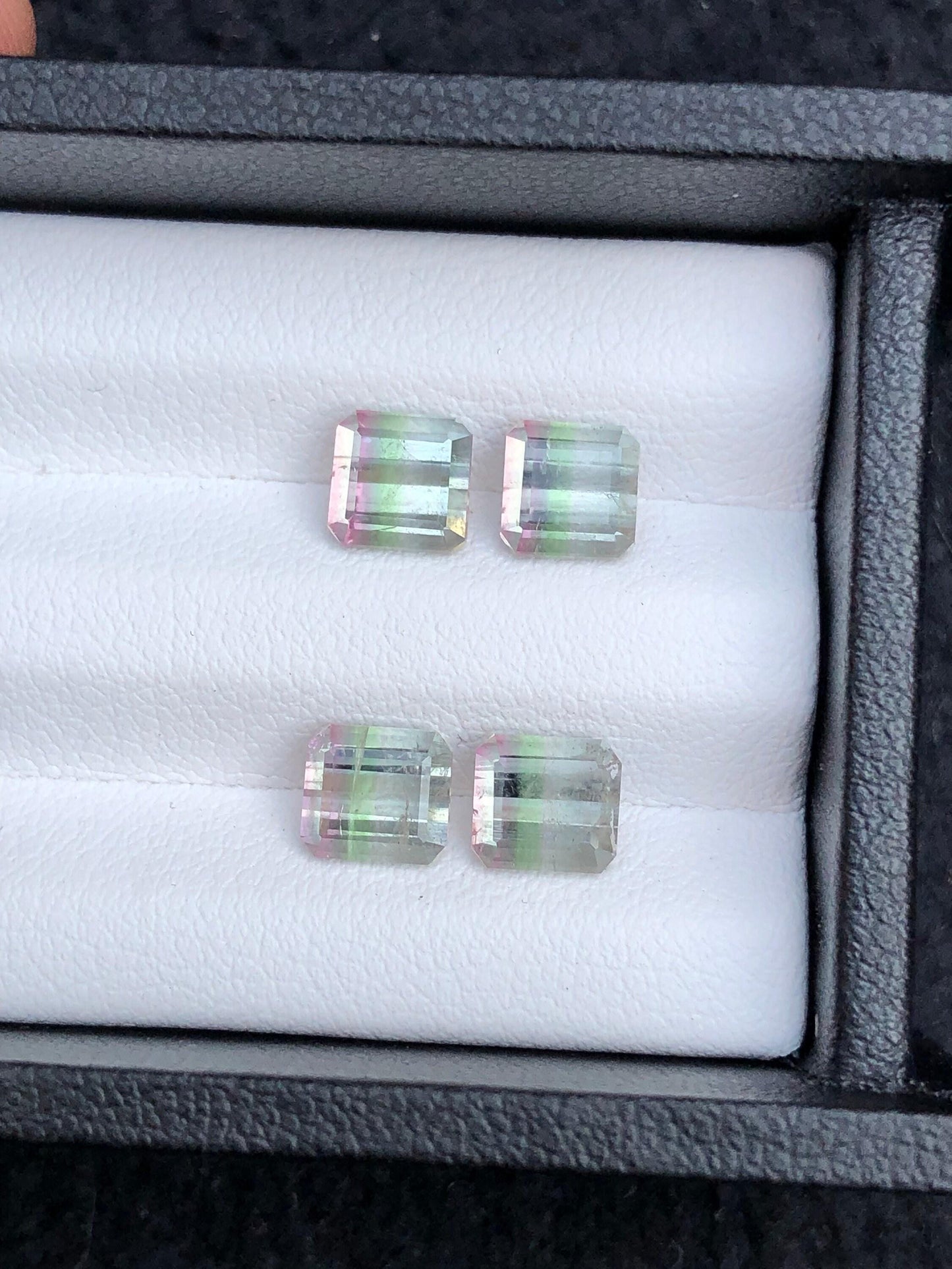 Bi colour Tourmaline Faceted Pair 4.90 ct - Earrings Gemstone Pair
