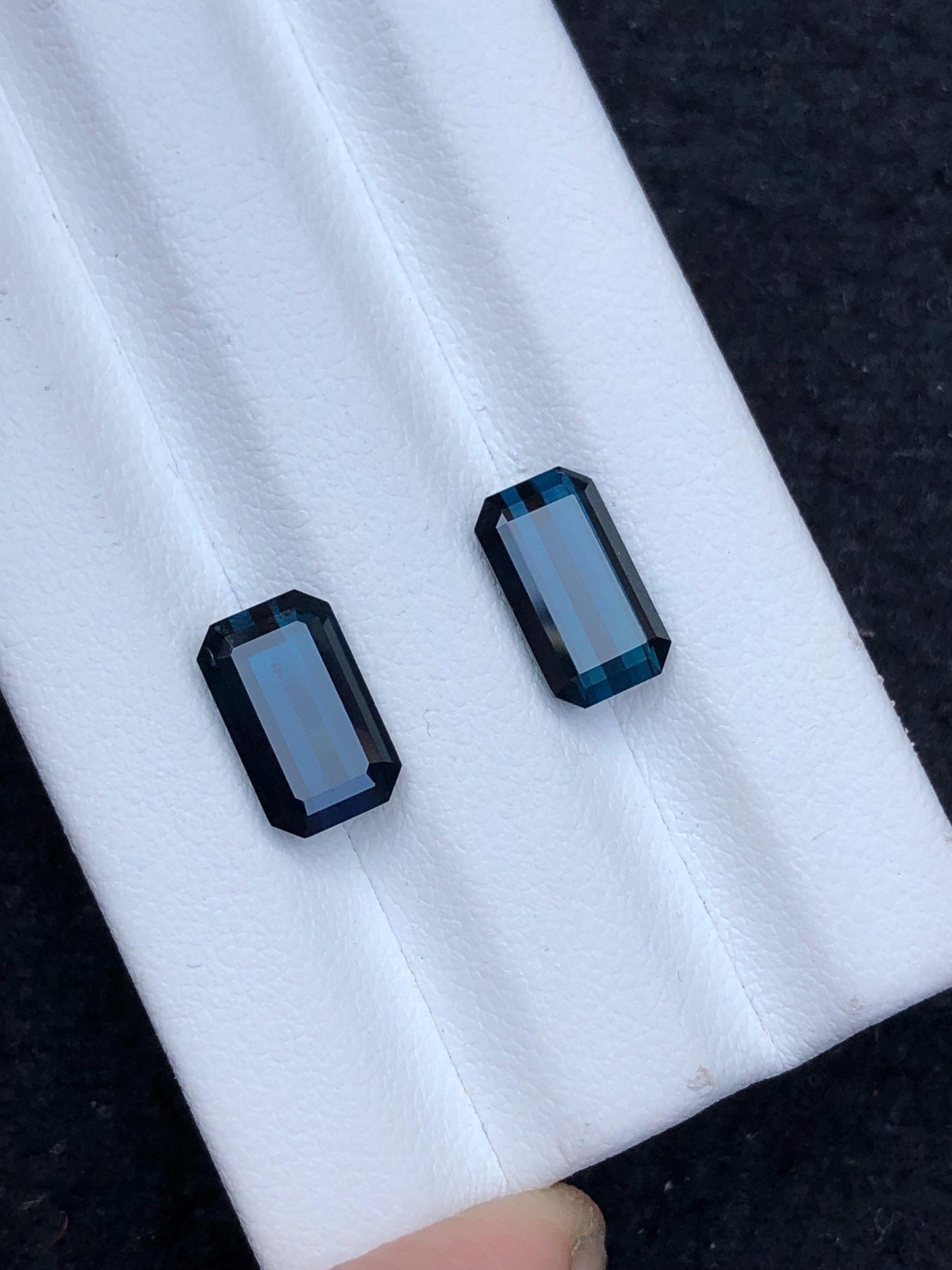 Indicolite Tourmaline Faceted Pair - Fine Jewelry Pair