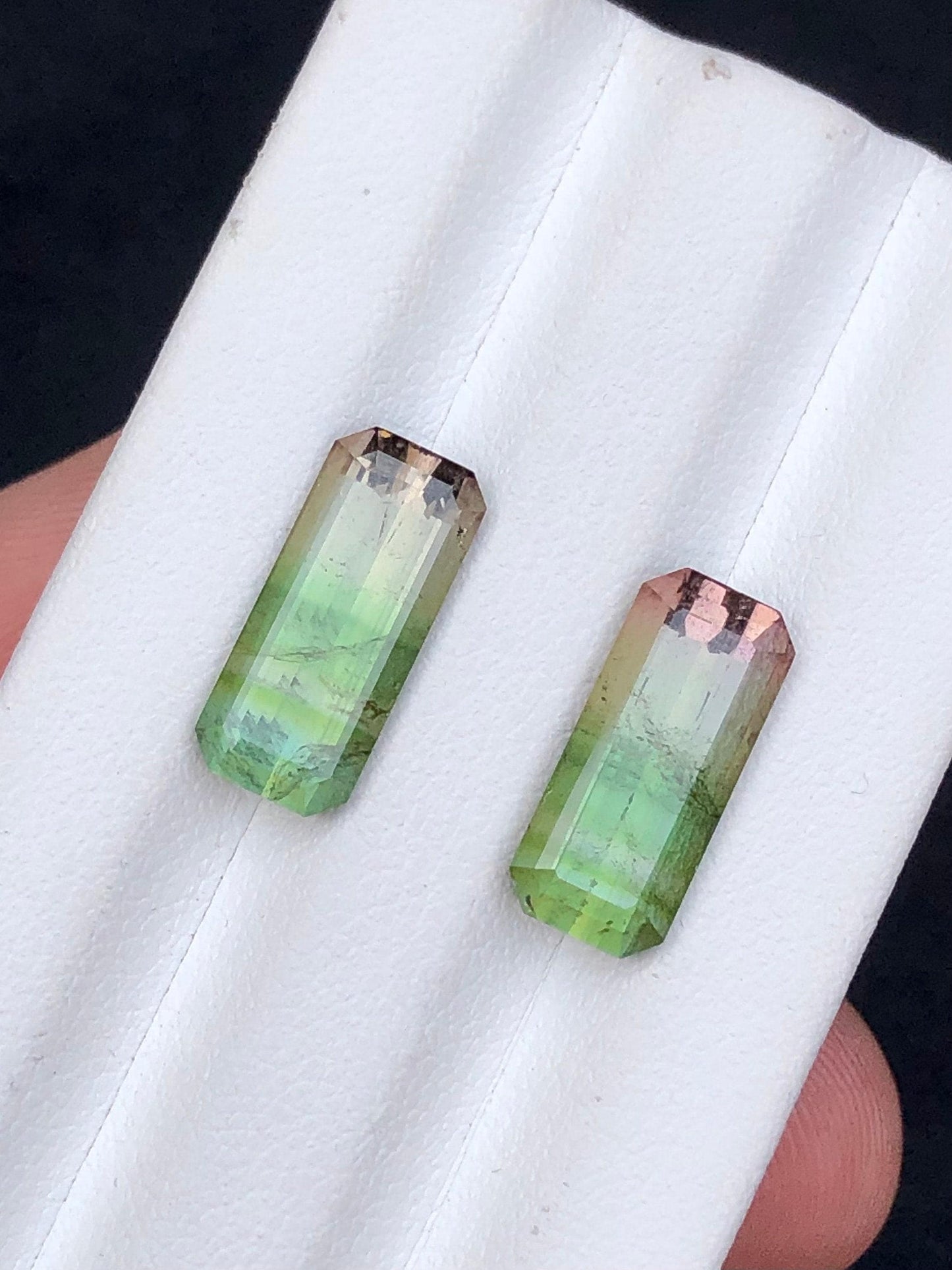 Bi colour Tourmaline Faceted Pair 7.80 ct - Matching Gemstone Pair