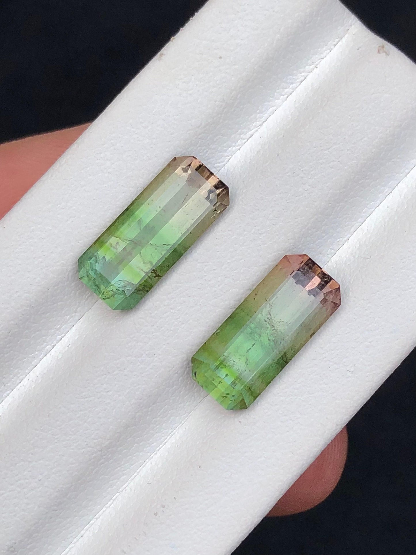 Bi colour Tourmaline Faceted Pair 7.80 ct - Matching Gemstone Pair
