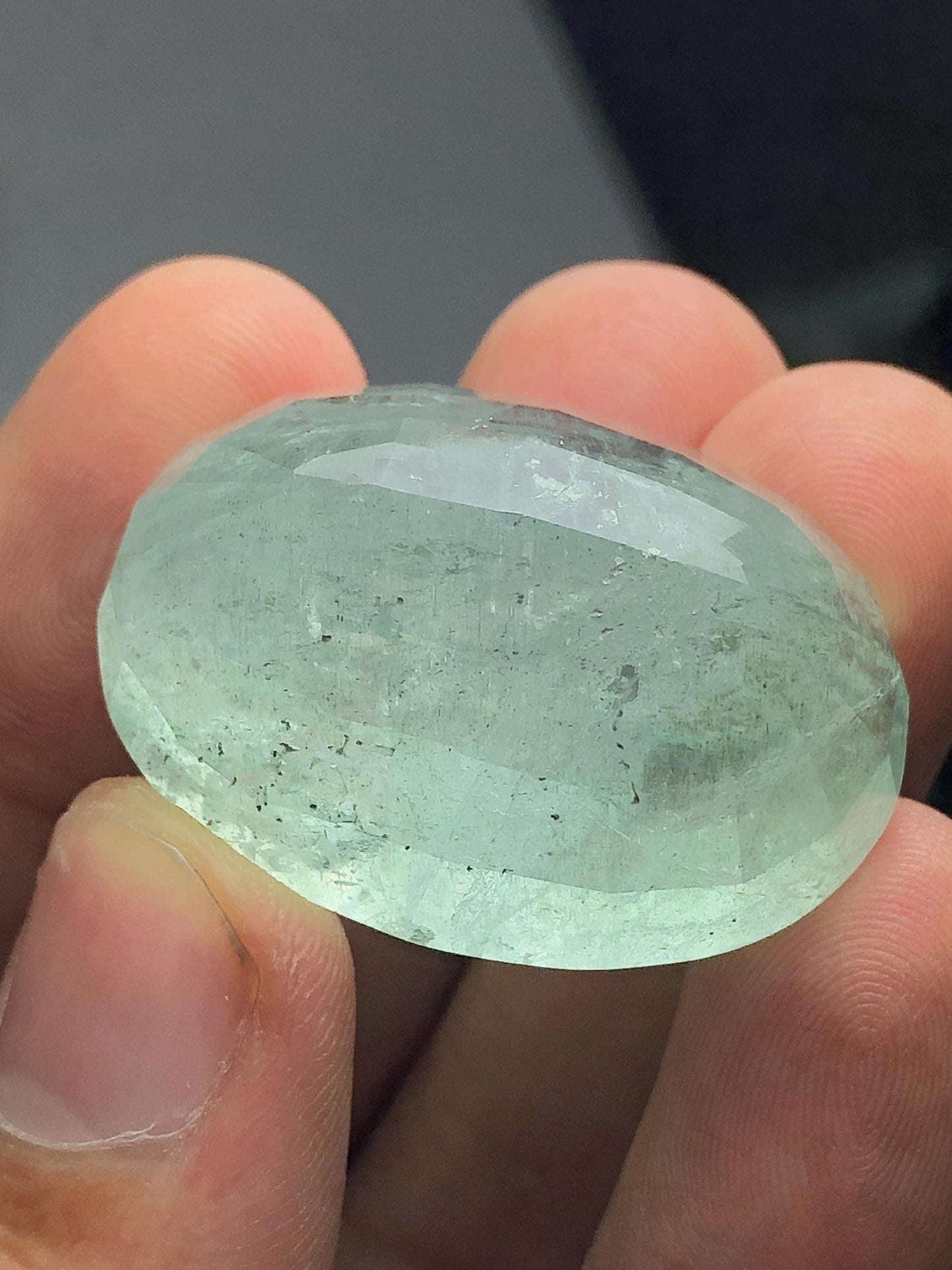 Aquamarine Rose Cut Oval 106 ct - Collector Display Gemstone