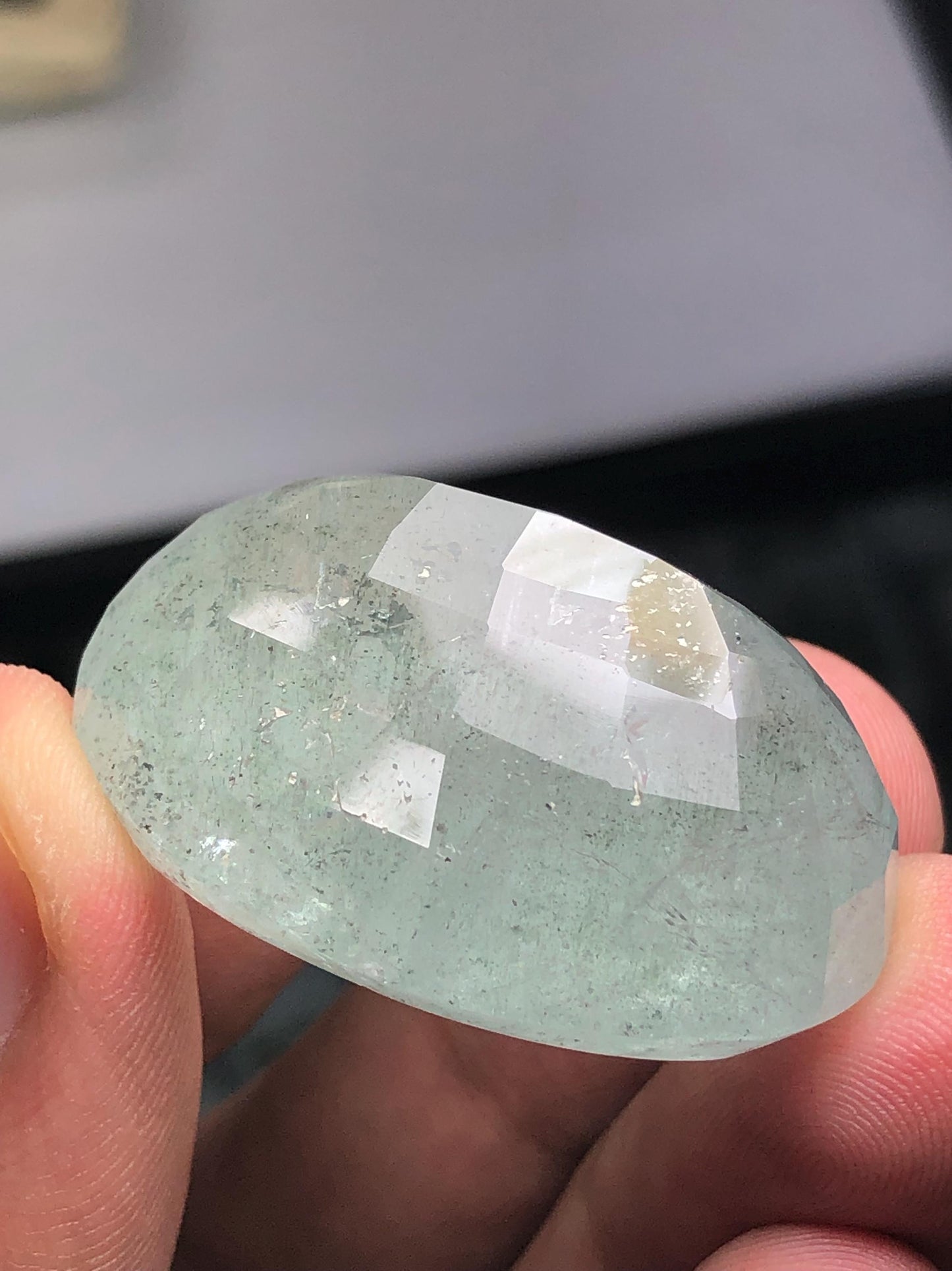 Aquamarine Rose Cut Oval 106 ct - Collector Display Gemstone