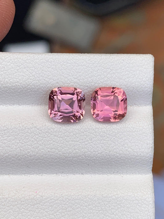 Pink Tourmaline Faceted Pair 2.25 ct - Fine Jewelry Earrings