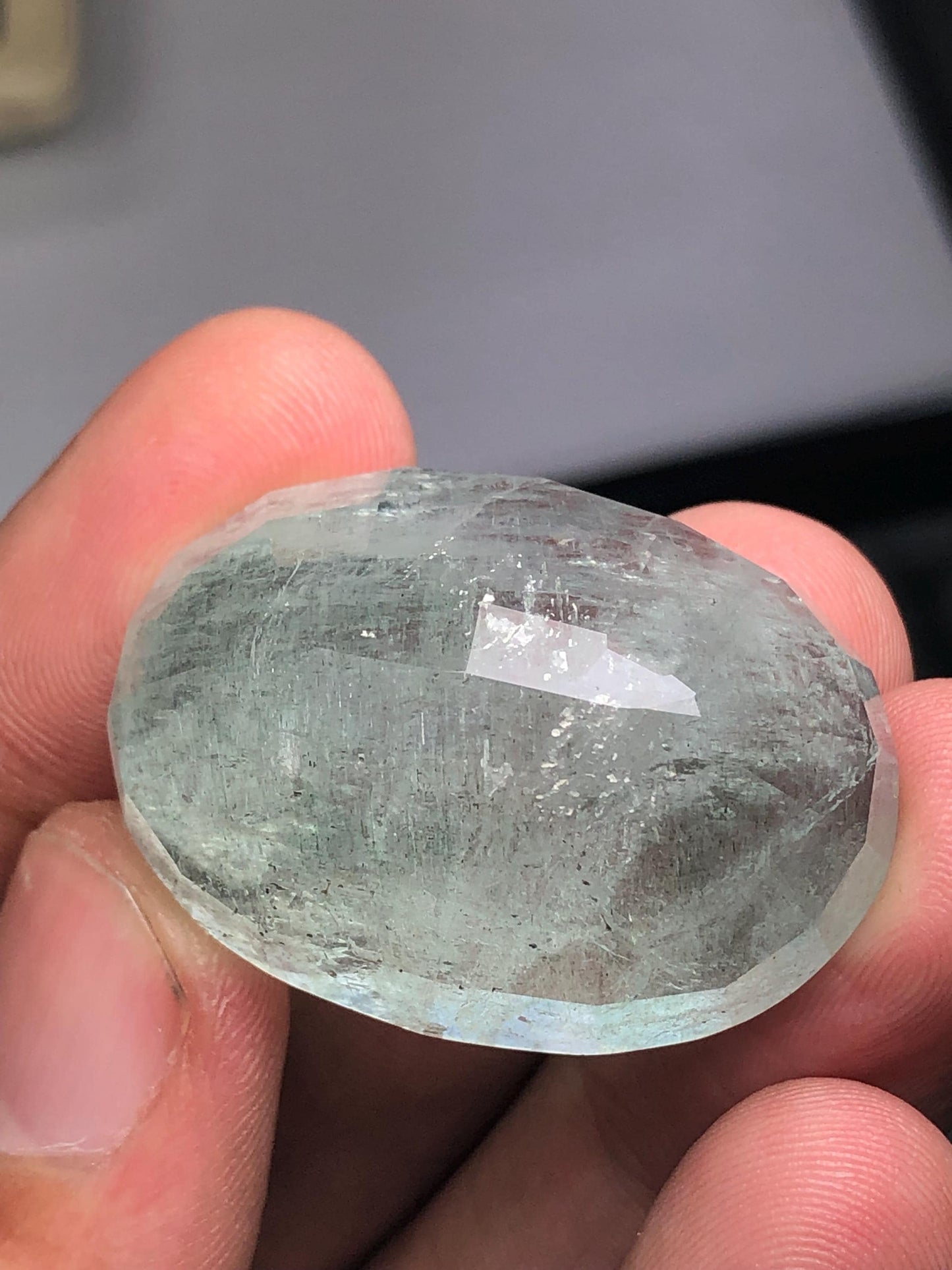 Aquamarine Rose Cut Oval 106 ct - Collector Display Gemstone