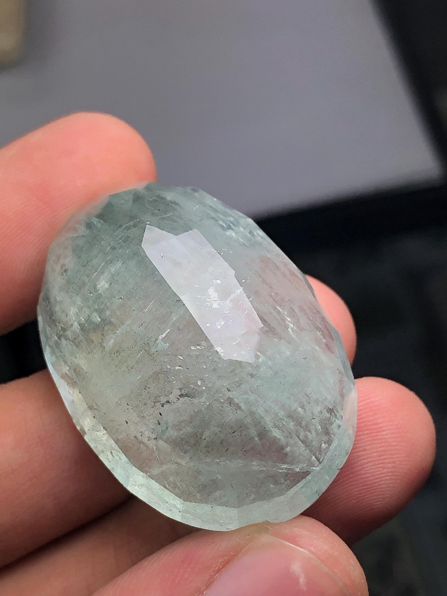 Aquamarine Rose Cut Oval 106 ct - Collector Display Gemstone
