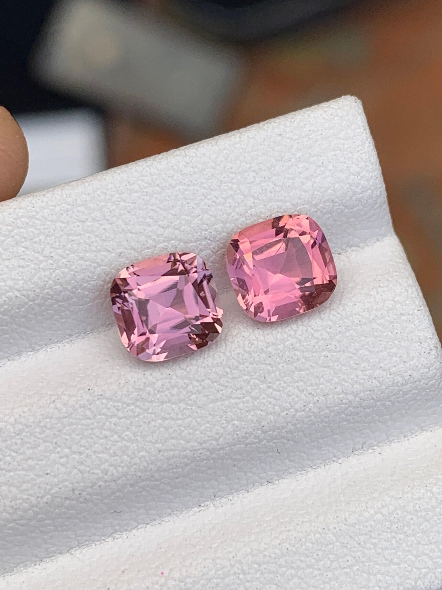 Pink Tourmaline Faceted Pair 2.25 ct - Fine Jewelry Earrings