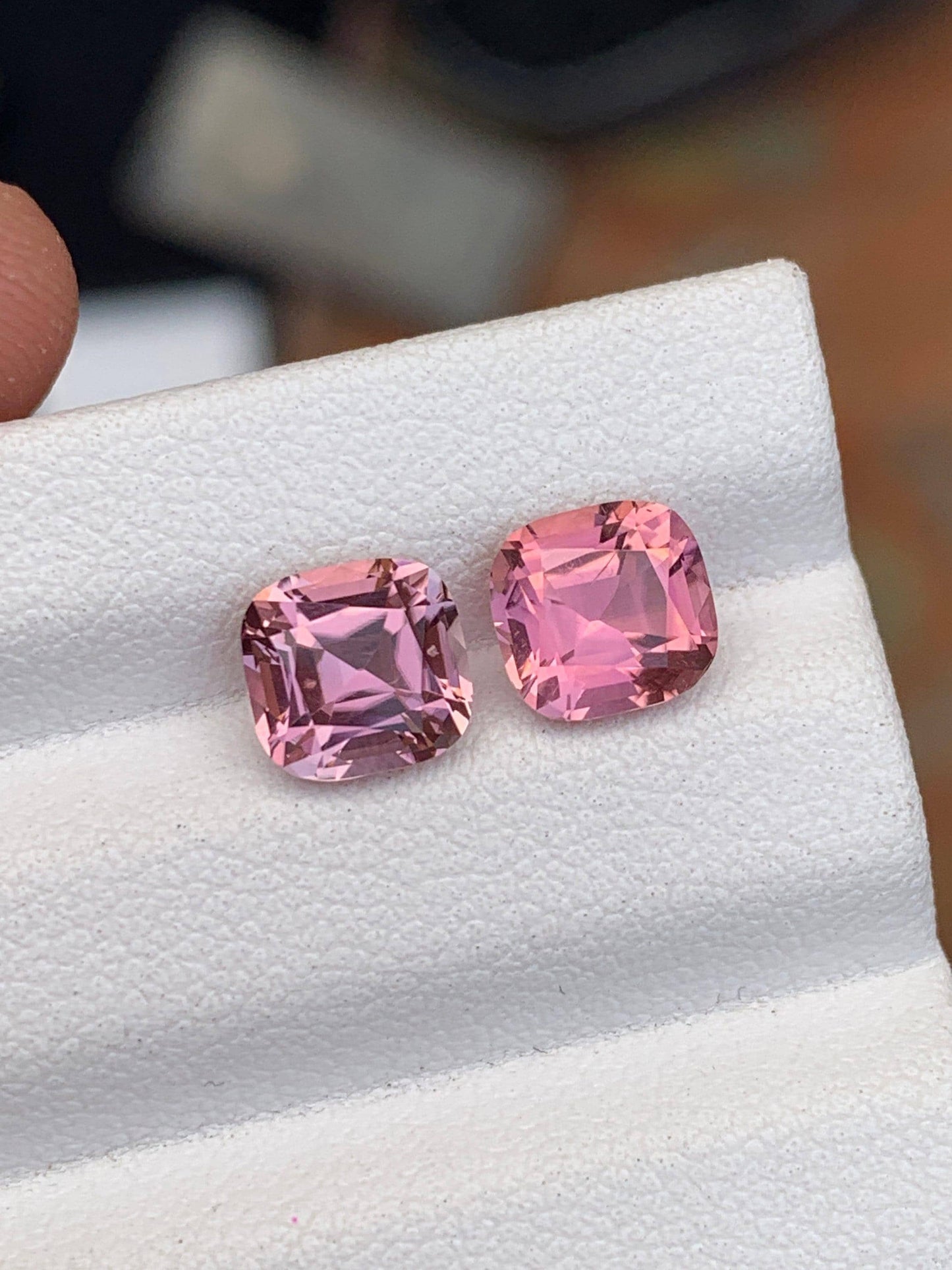 Pink Tourmaline Faceted Pair 2.25 ct - Fine Jewelry Earrings