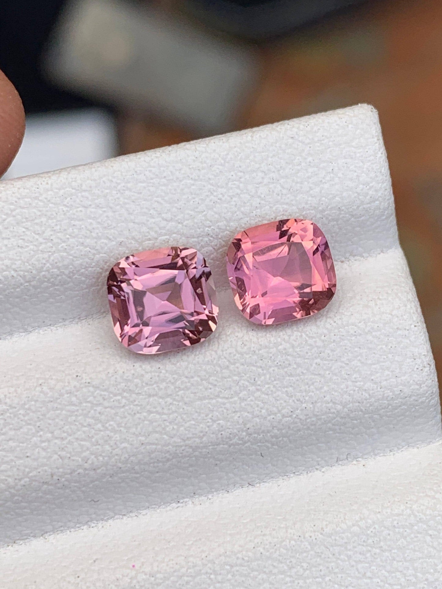 Pink Tourmaline Faceted Pair 2.25 ct - Fine Jewelry Earrings