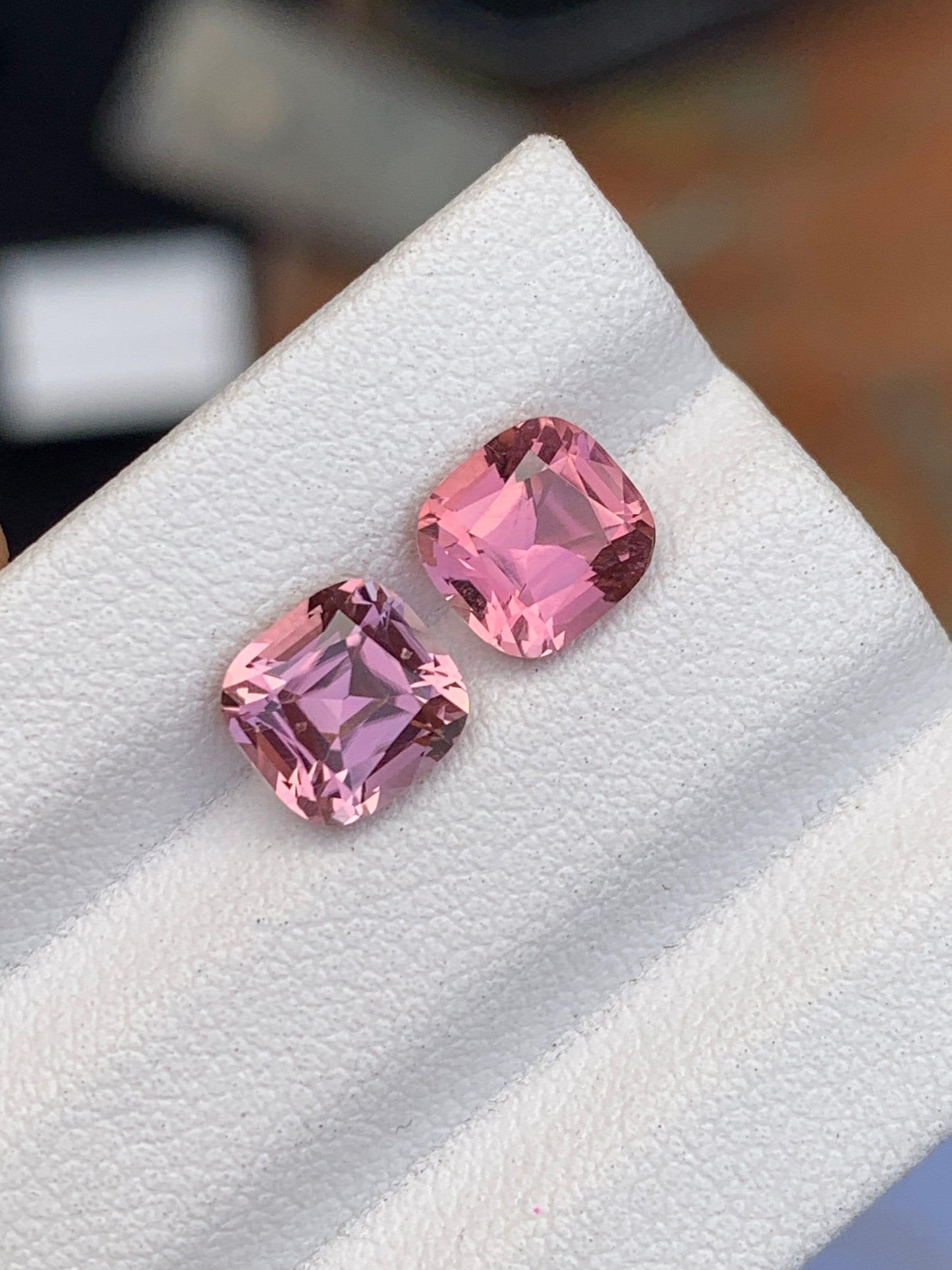 Pink Tourmaline Faceted Pair 2.25 ct - Fine Jewelry Earrings