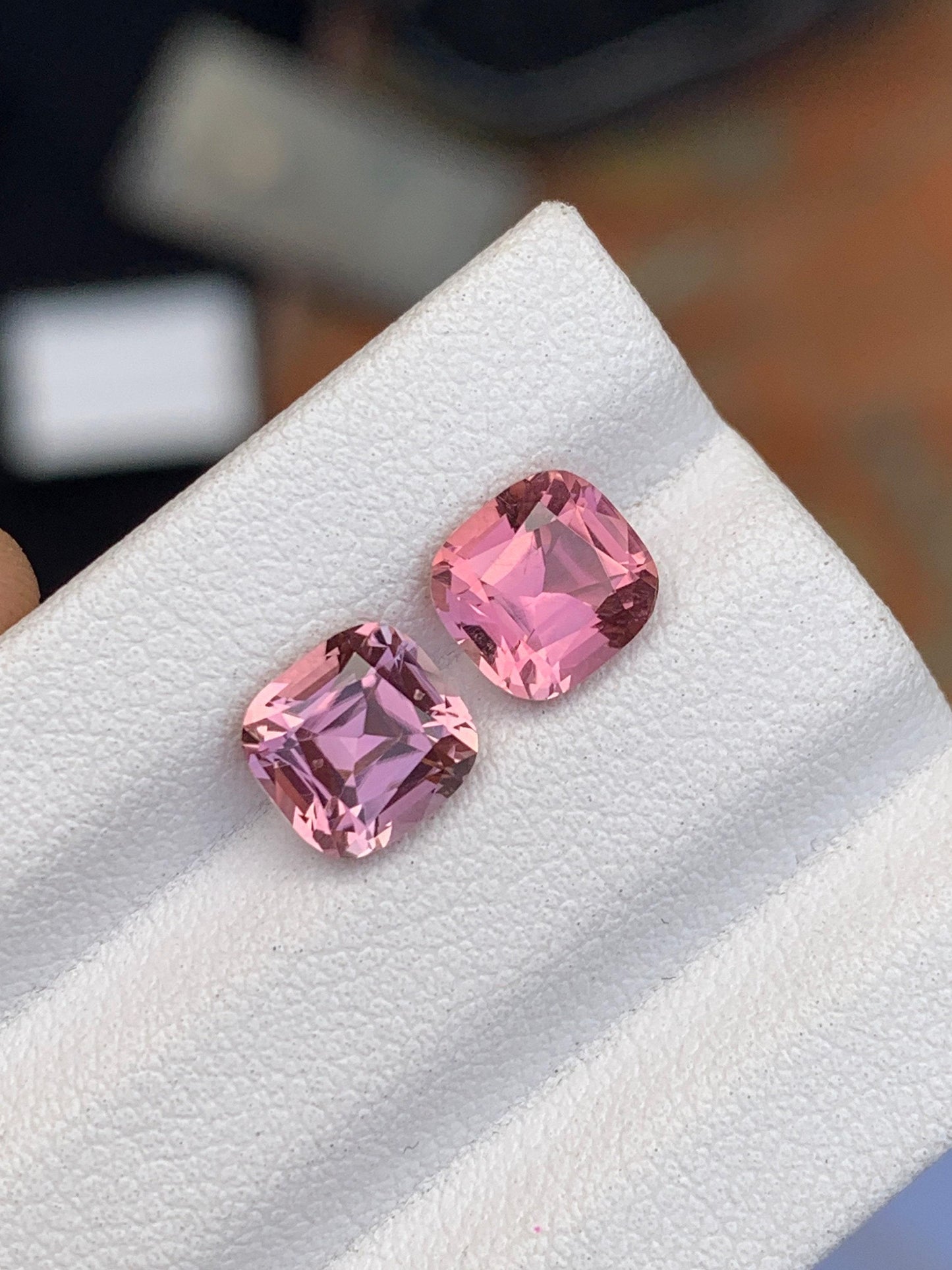 Pink Tourmaline Faceted Pair 2.25 ct - Fine Jewelry Earrings