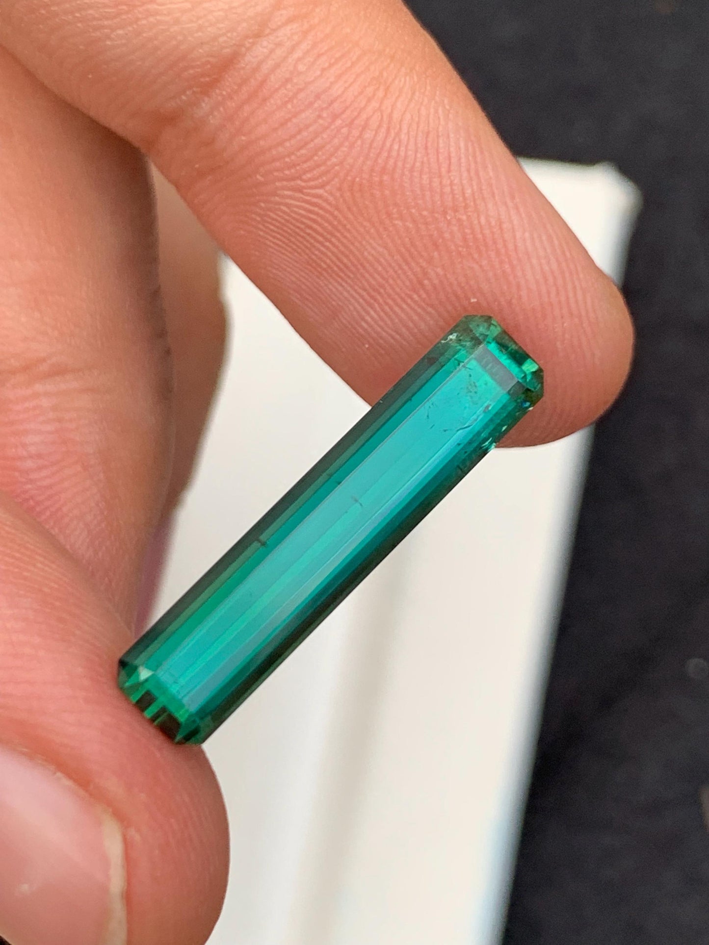 Bluish Green Tourmaline Faceted 7 ct - Fine Jewelry Gemstone