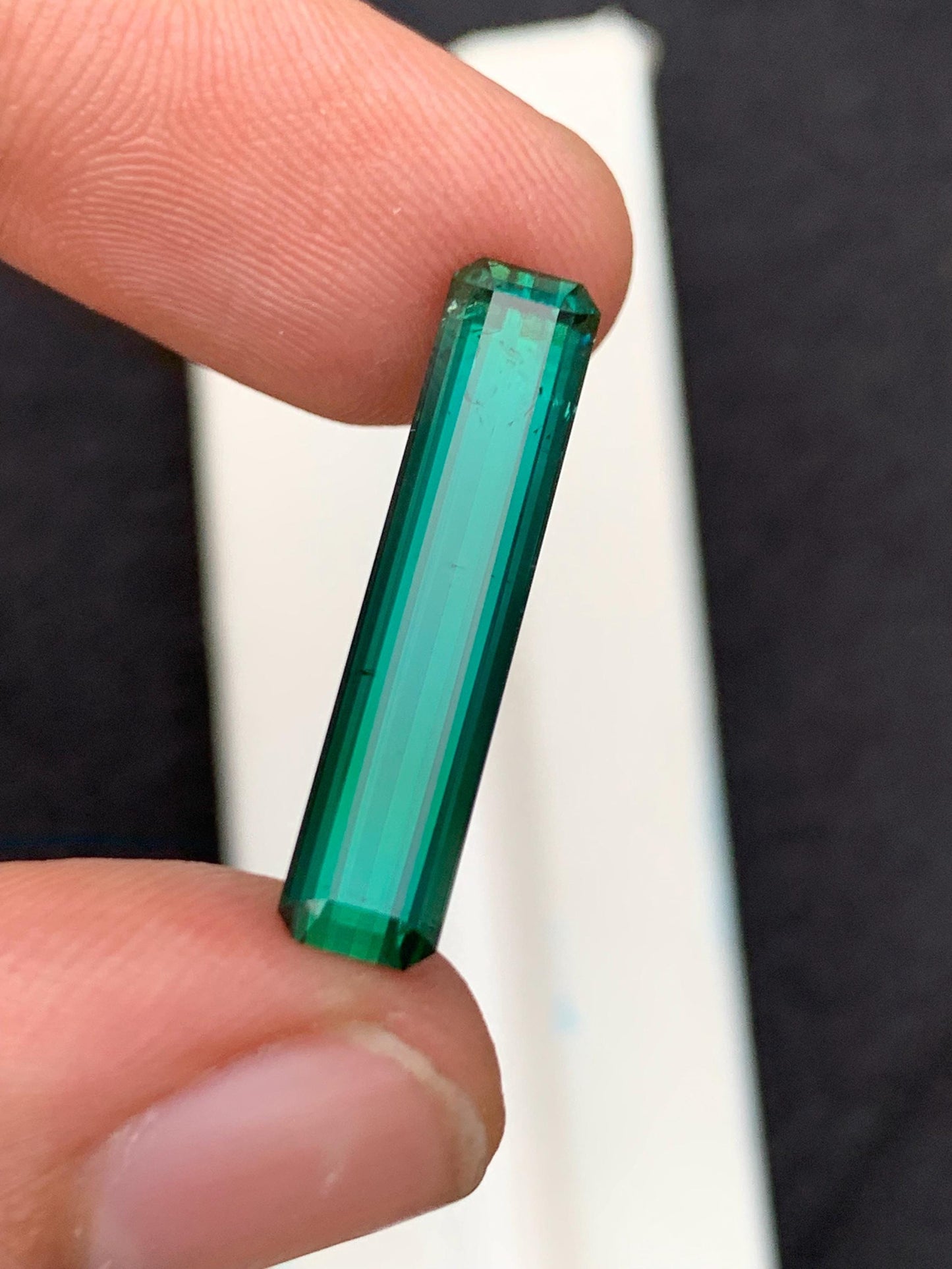 Bluish Green Tourmaline Faceted 7 ct - Fine Jewelry Gemstone