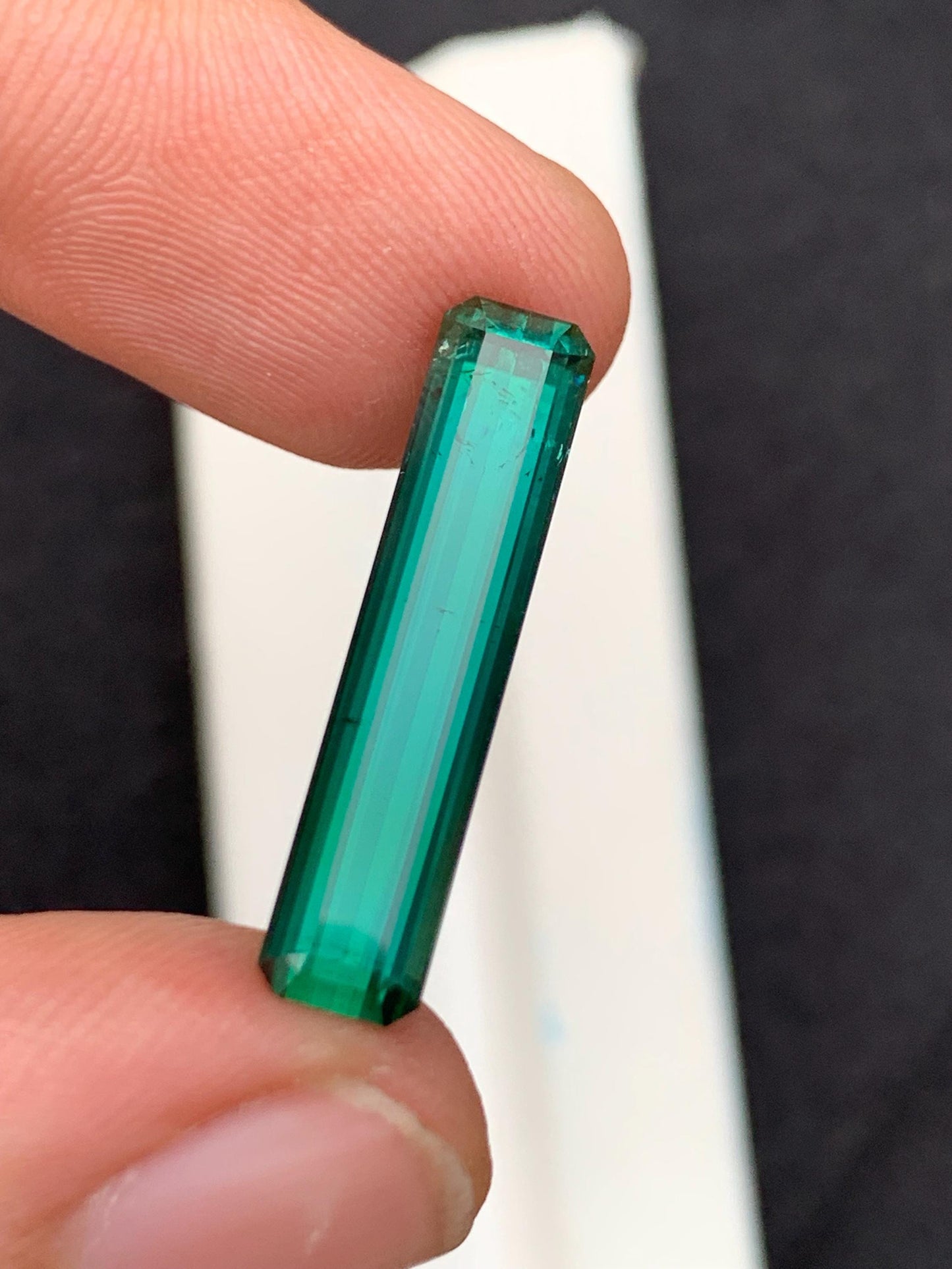 Bluish Green Tourmaline Faceted 7 ct - Fine Jewelry Gemstone