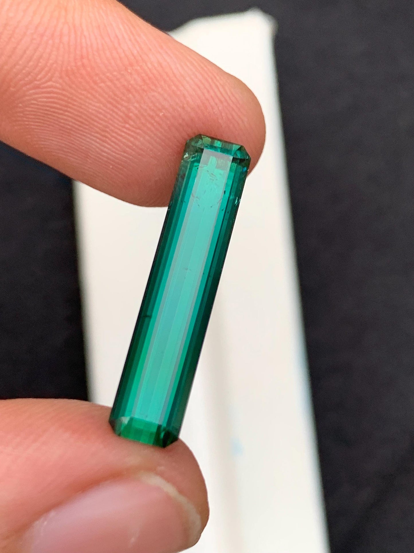 Bluish Green Tourmaline Faceted 7 ct - Fine Jewelry Gemstone