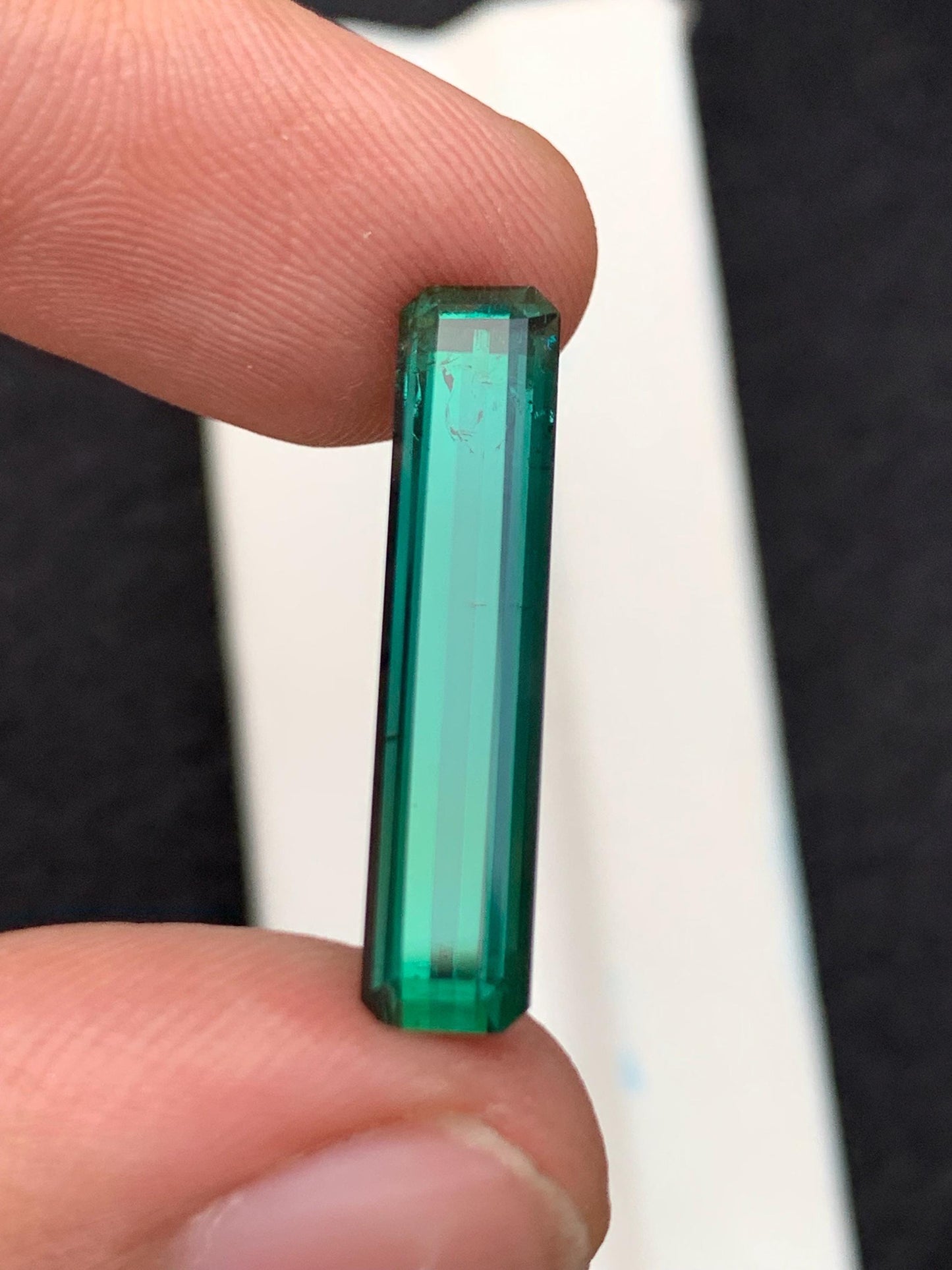 Bluish Green Tourmaline Faceted 7 ct - Fine Jewelry Gemstone