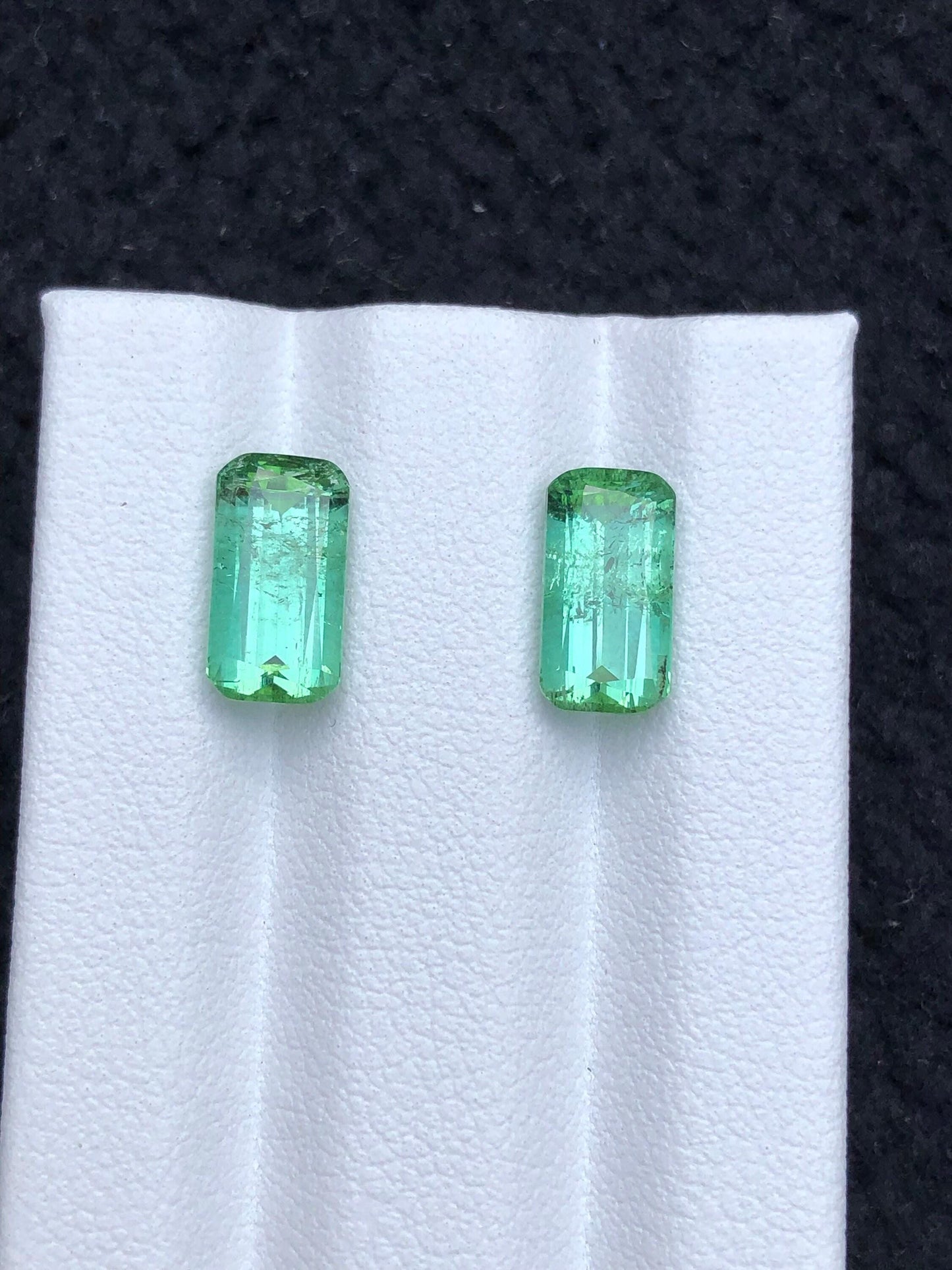 Green Tourmaline Faceted Pair 4.30 ct - Earrings Pair Stones