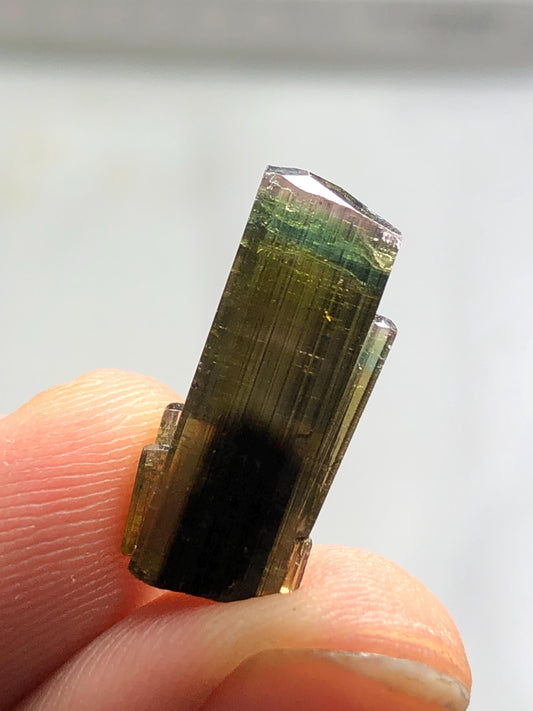 Tri Colour Tourmaline Crystal 8 ct - Collector Mineral Specimen