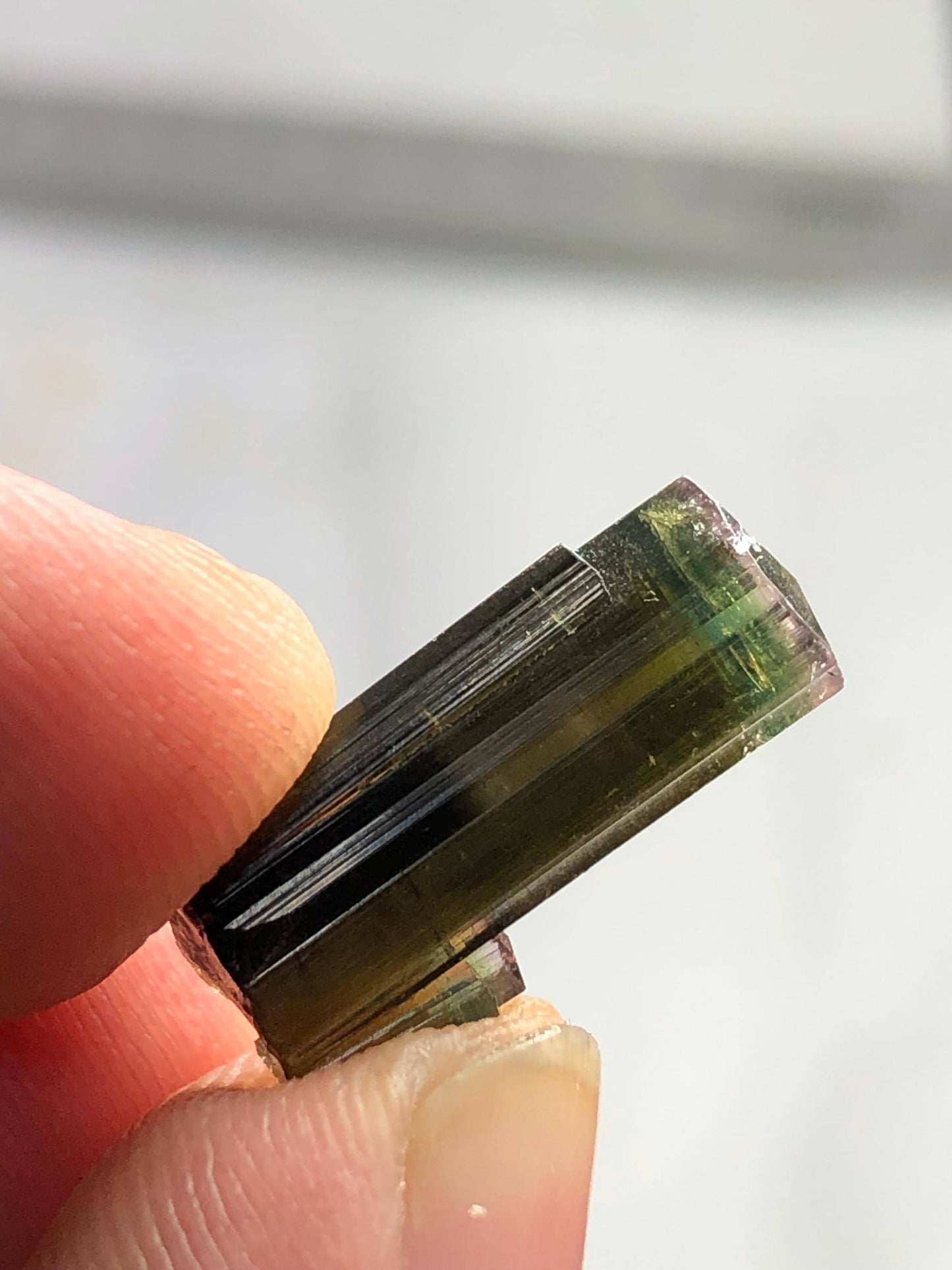 Tri Colour Tourmaline Crystal 8 ct - Collector Mineral Specimen