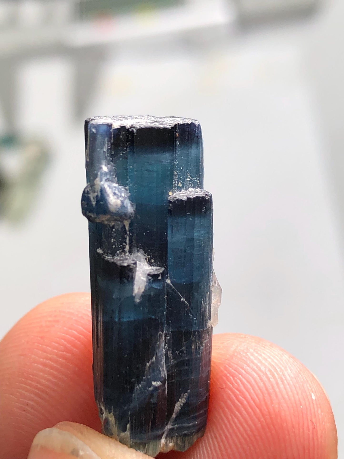 Blue Tourmaline Crystal 23 ct - Collector Mineral Specimen