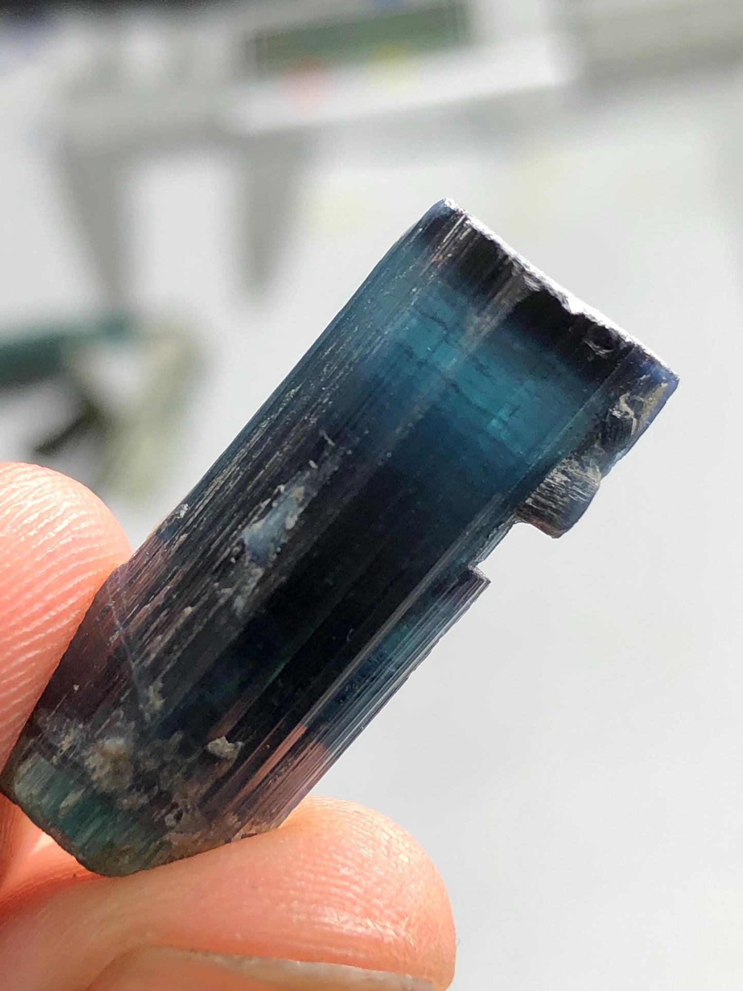 Blue Tourmaline Crystal 23 ct - Collector Mineral Specimen