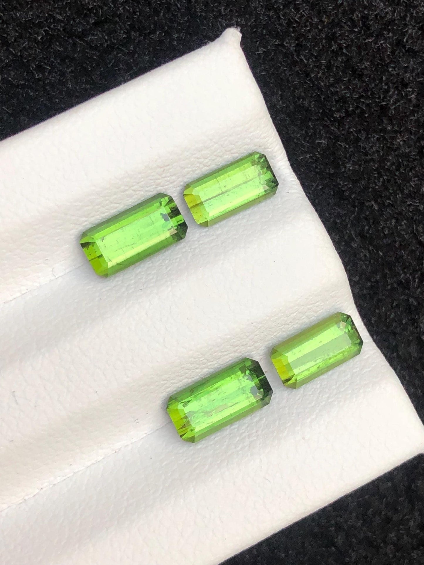 Green Tourmaline Faceted 3 ct - Earrings Matching Pair