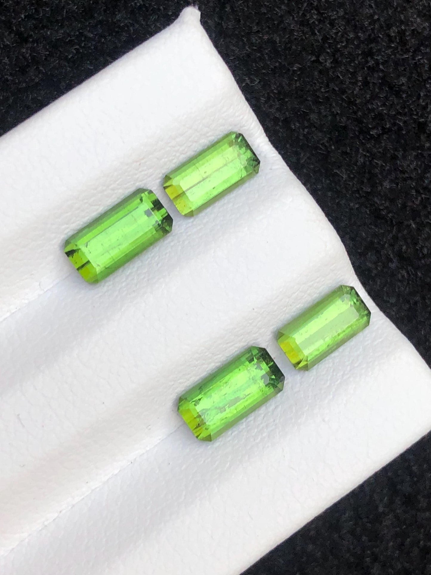 Green Tourmaline Faceted 3 ct - Earrings Matching Pair