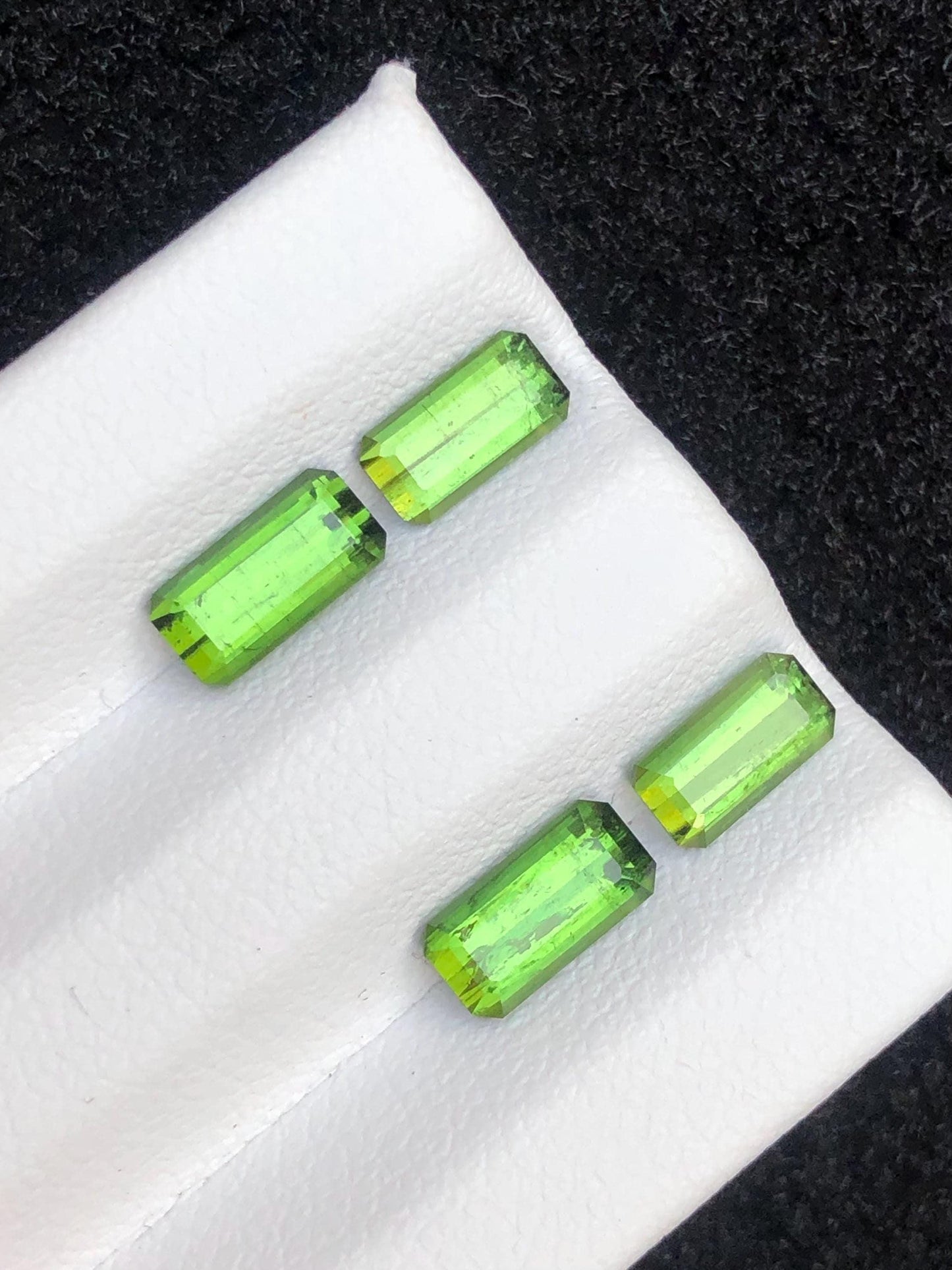 Green Tourmaline Faceted 3 ct - Earrings Matching Pair