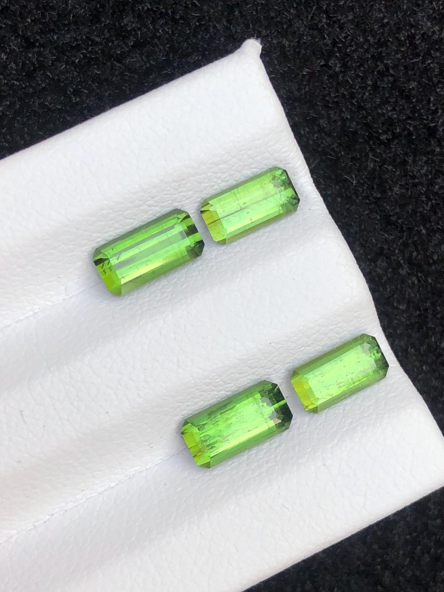 Green Tourmaline Faceted 3 ct - Earrings Matching Pair