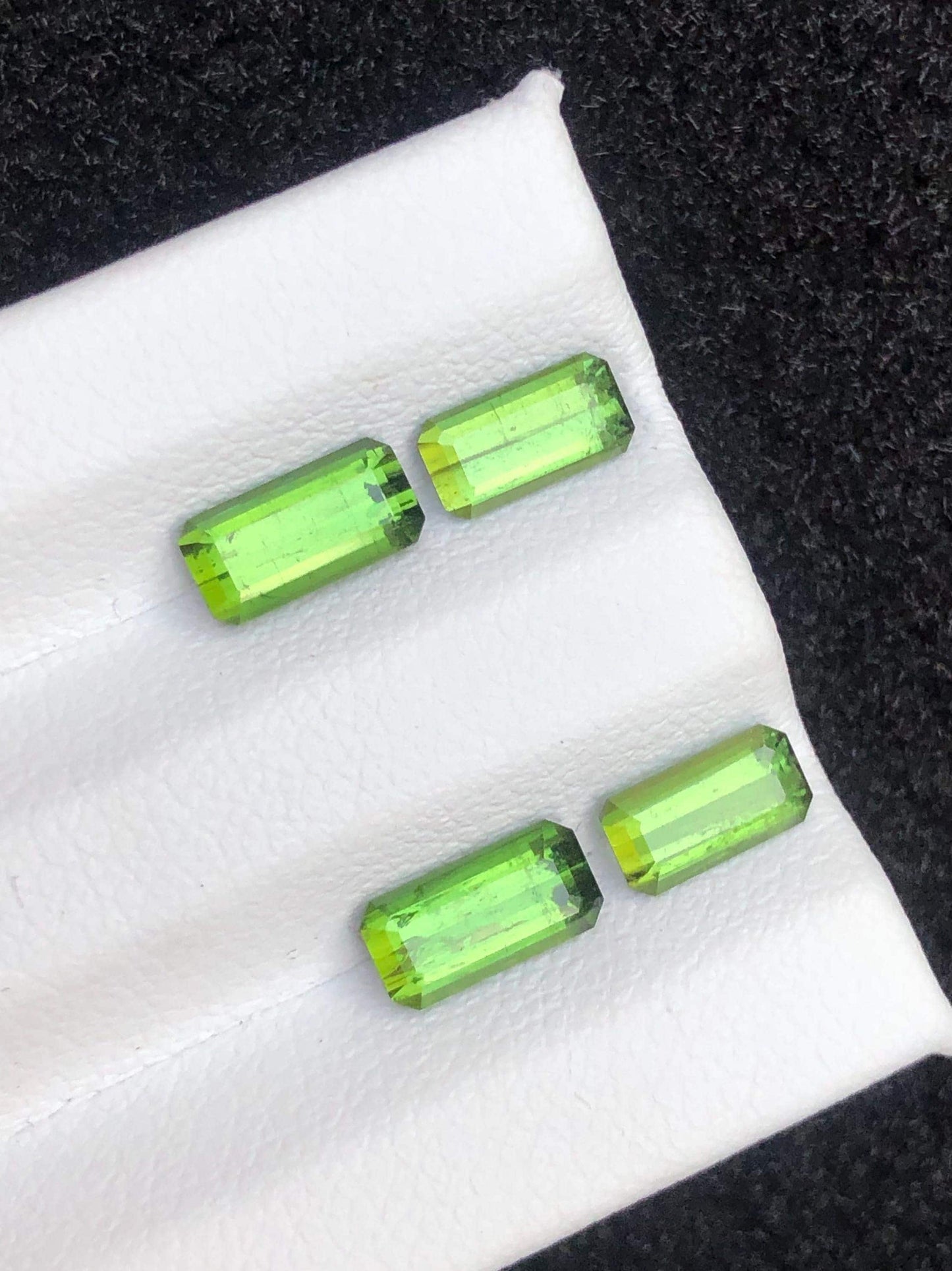 Green Tourmaline Faceted 3 ct - Earrings Matching Pair