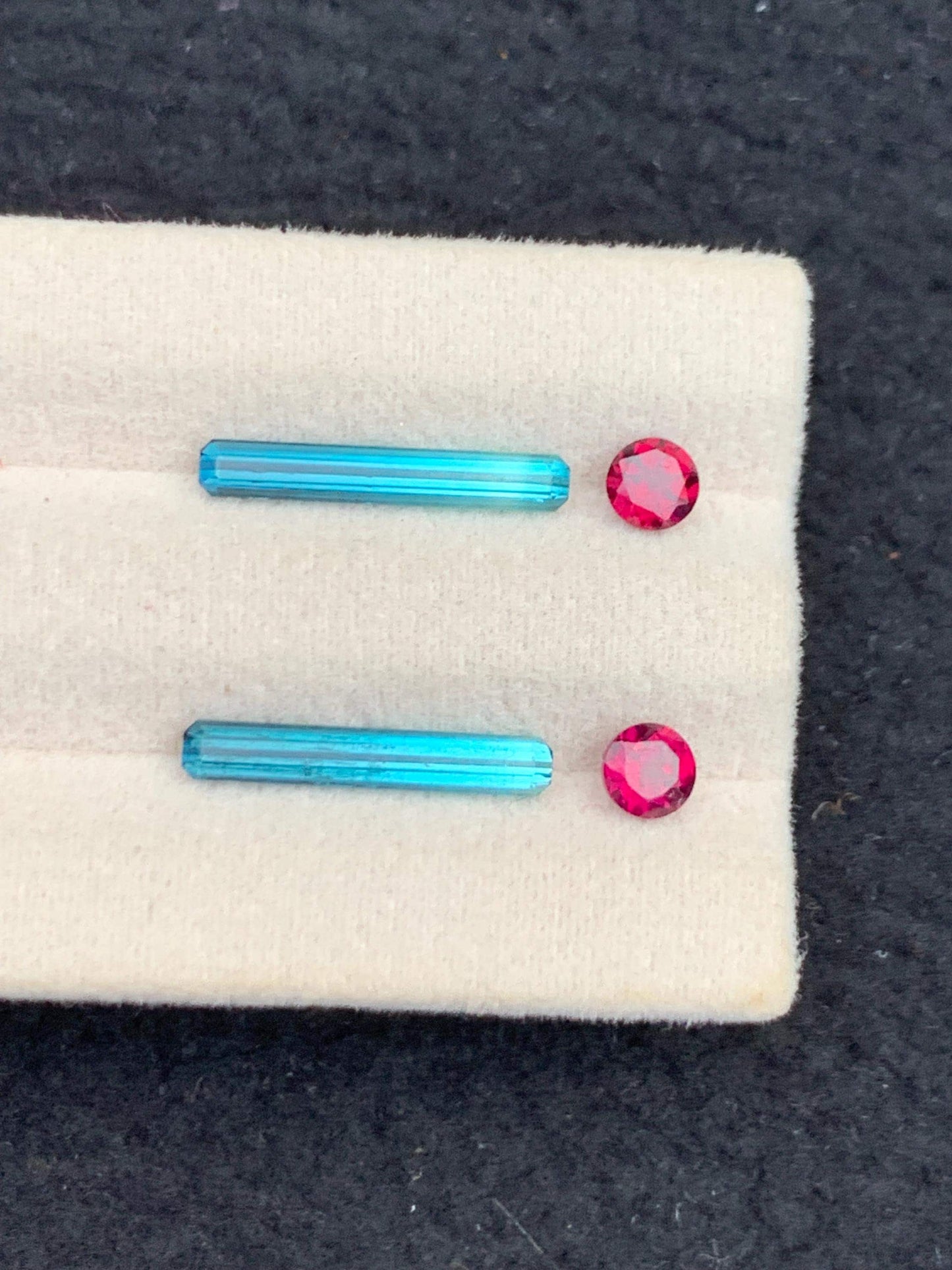 Blue Green Tourmaline Garnet Pair 2.35 ct - Earrings Matching Stones