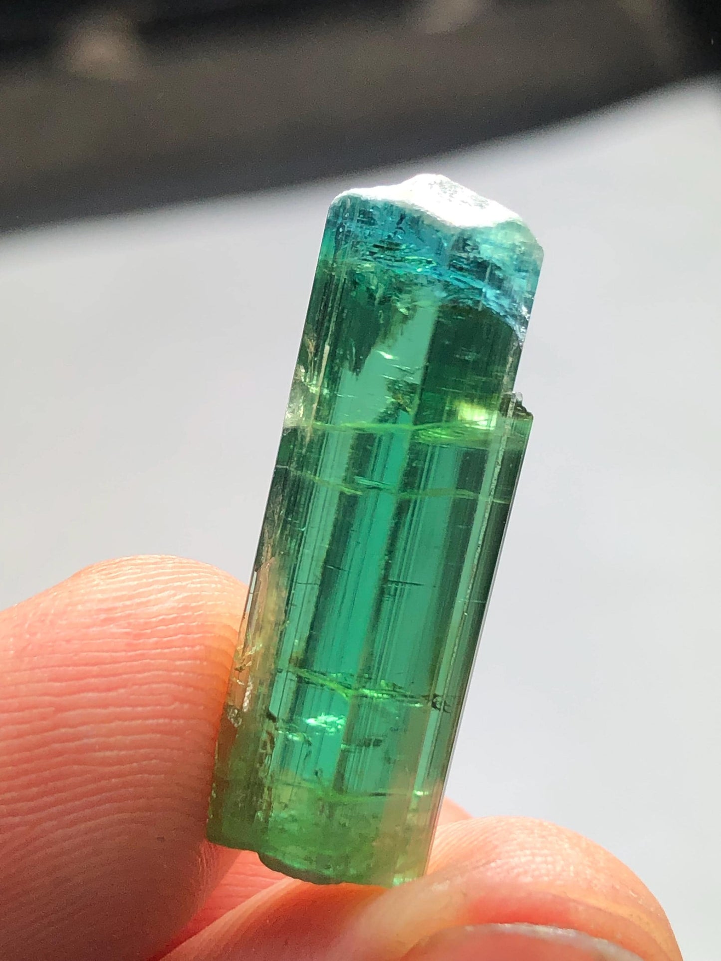 Bluish Green Tourmaline Crystal 14 ct - Healing Crystal Piece
