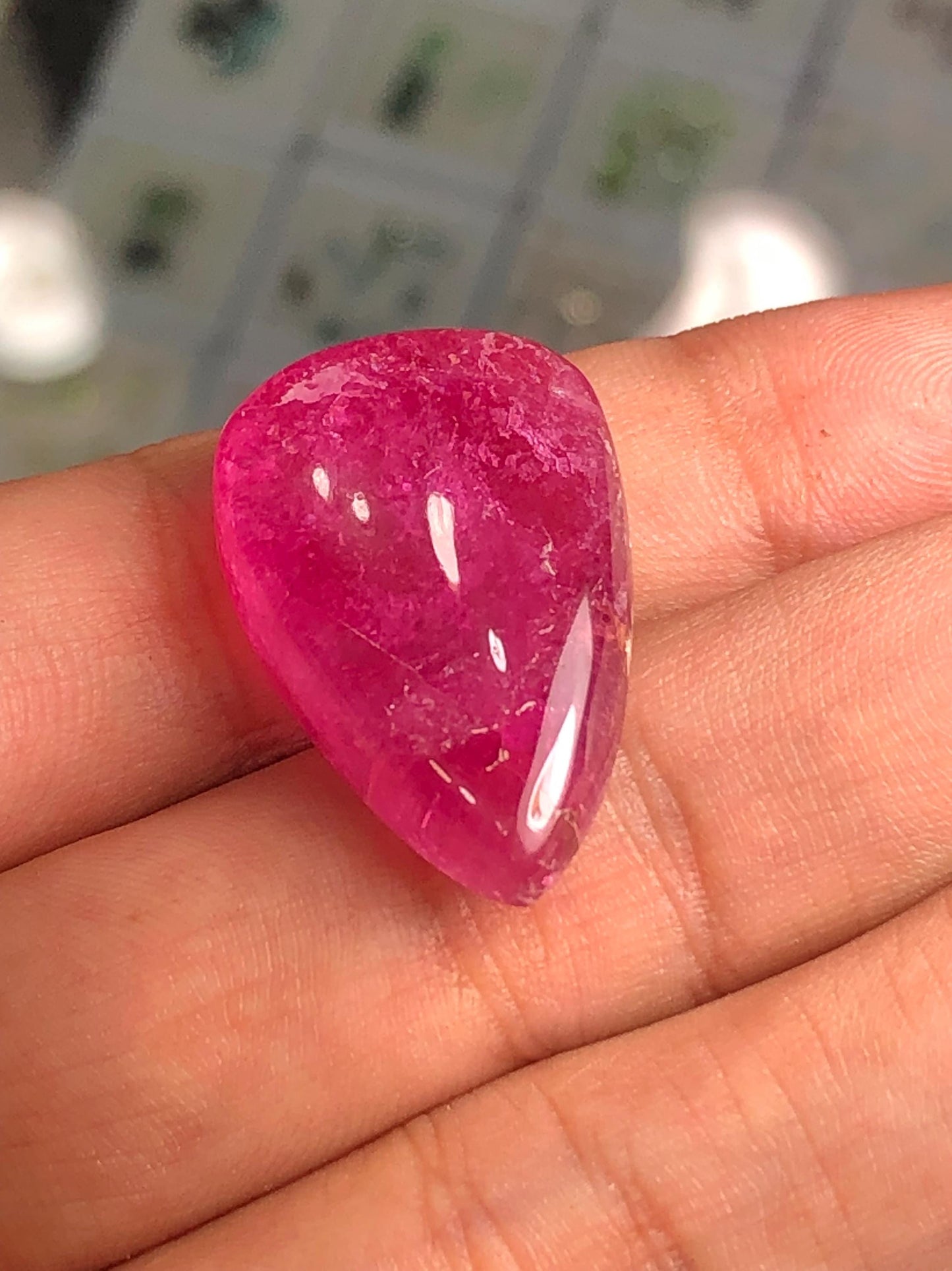 Pink Tourmaline Cabochon 39 ct - Statement Pendant Cabochon