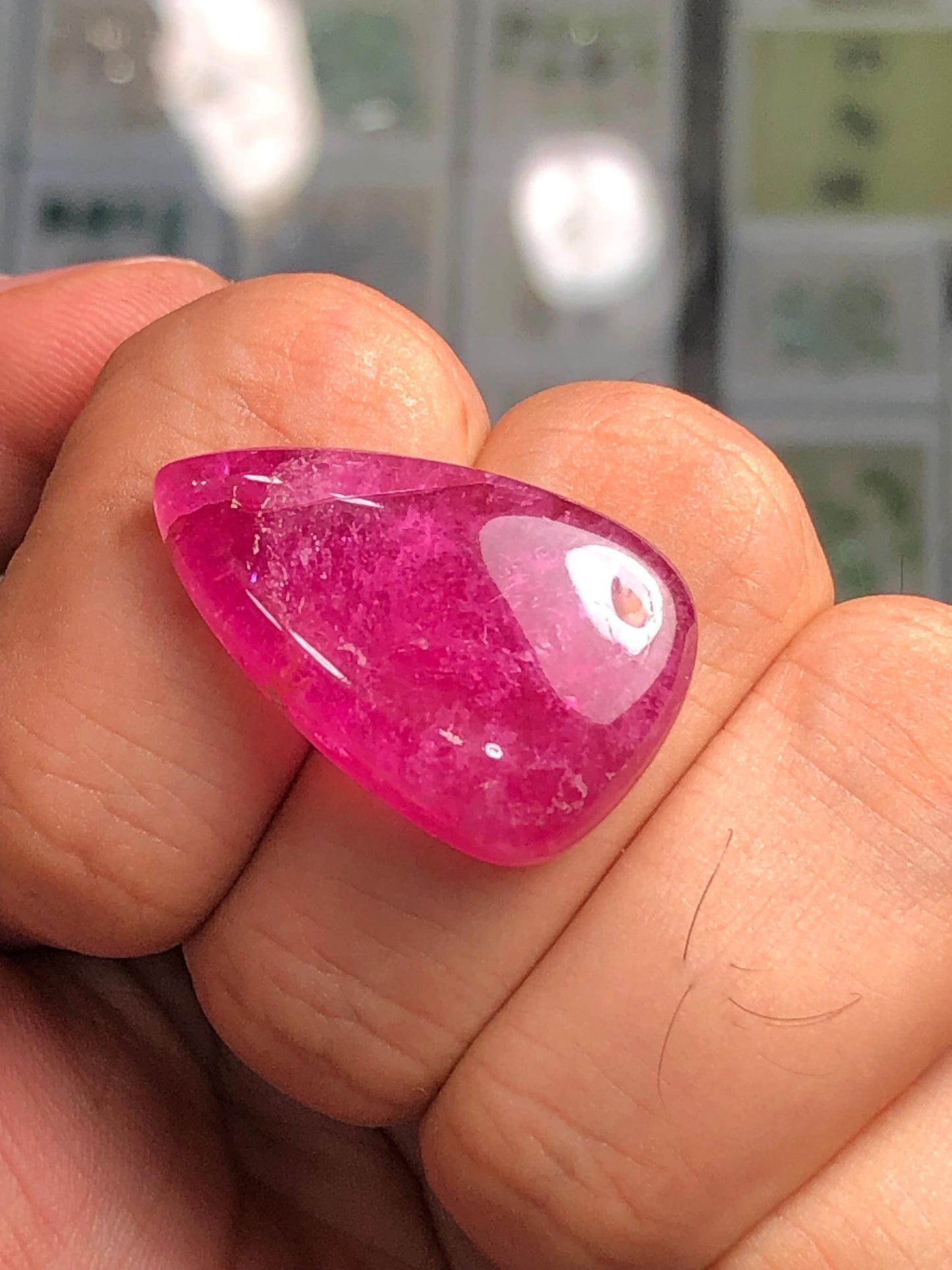 Pink Tourmaline Cabochon 39 ct - Statement Pendant Cabochon