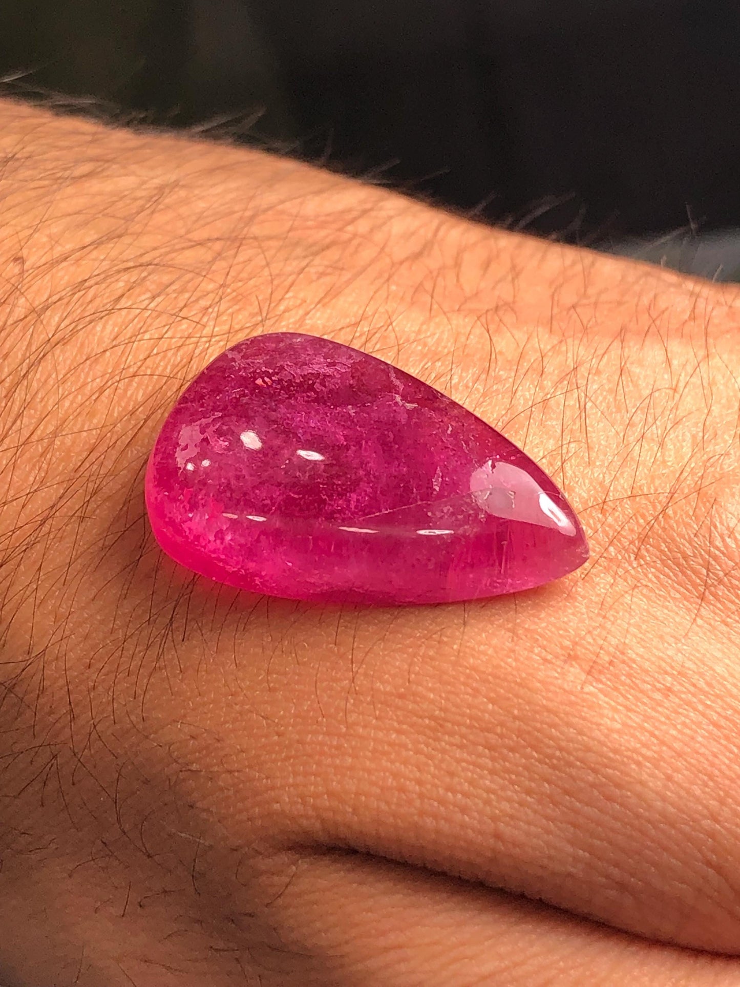 Pink Tourmaline Cabochon 39 ct - Statement Pendant Cabochon