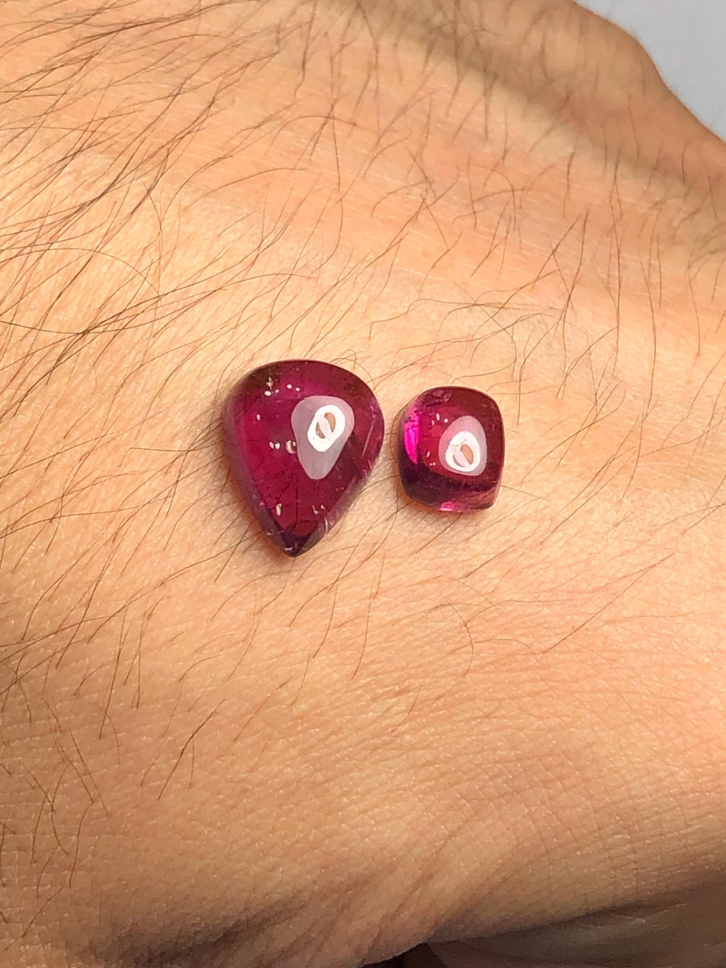 Pomegranate Red Tourmaline Cabochons 7.55 ct - Earrings Jewelry Design