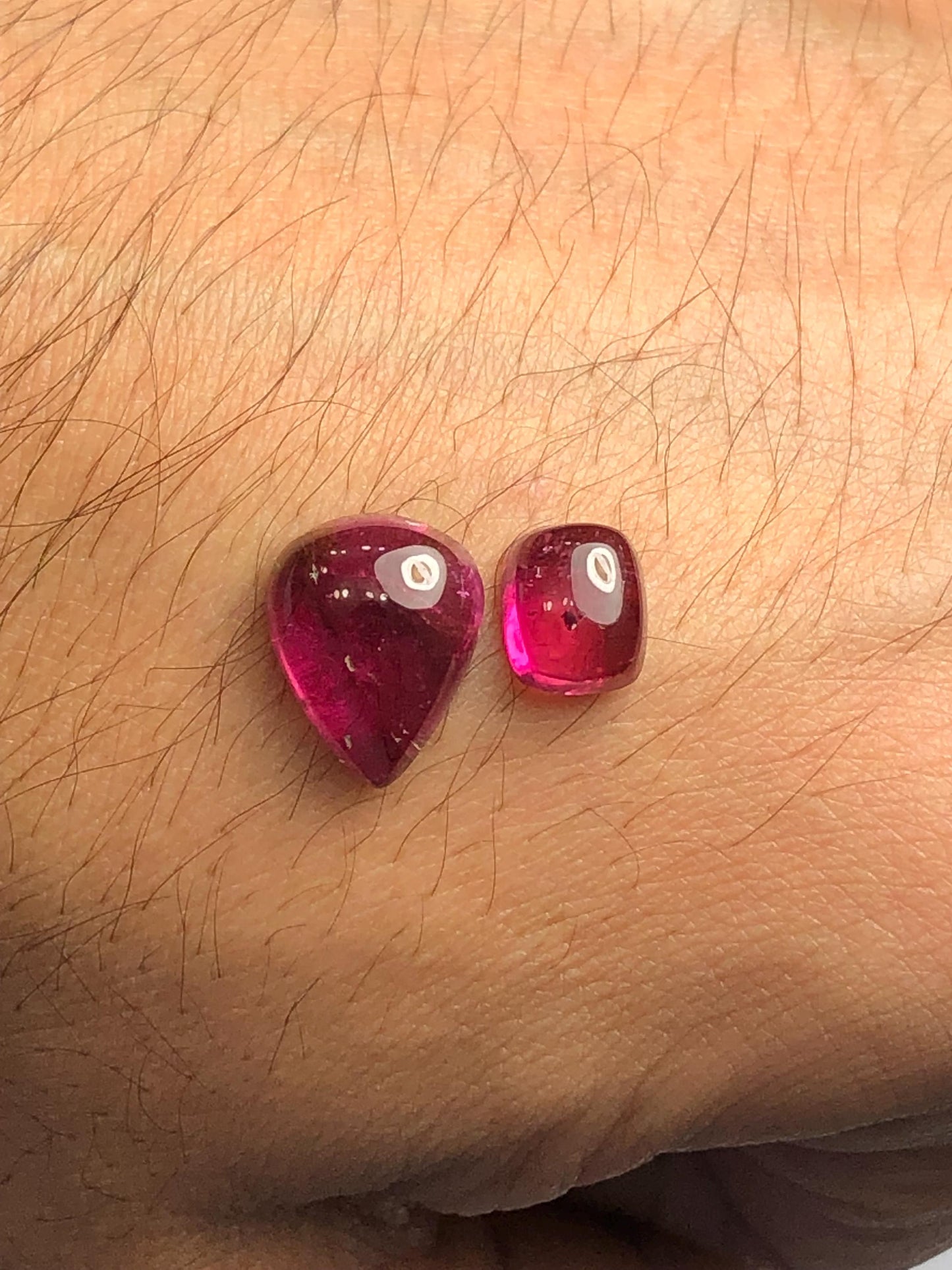 Pomegranate Red Tourmaline Cabochons 7.55 ct - Earrings Jewelry Design