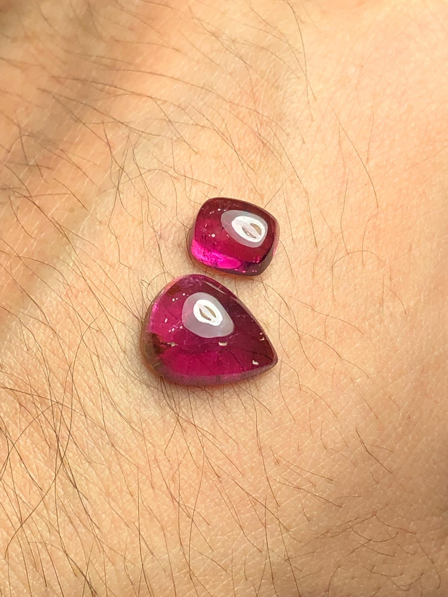 Pomegranate Red Tourmaline Cabochons 7.55 ct - Earrings Jewelry Design