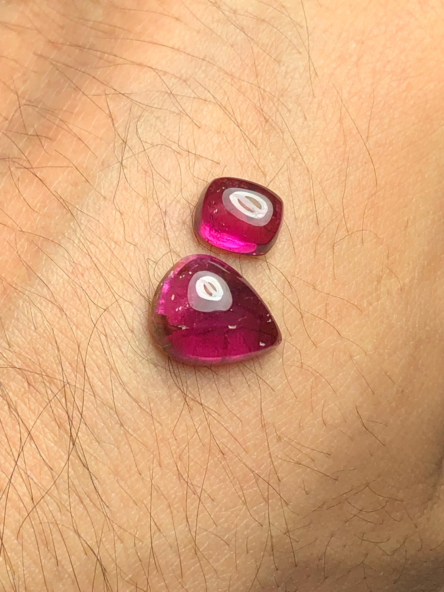 Pomegranate Red Tourmaline Cabochons 7.55 ct - Earrings Jewelry Design