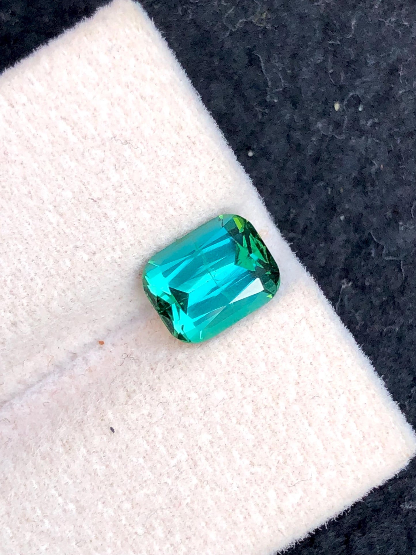 Blue Green Tourmaline Faceted 1.80 ct - Calibrated Ring Size