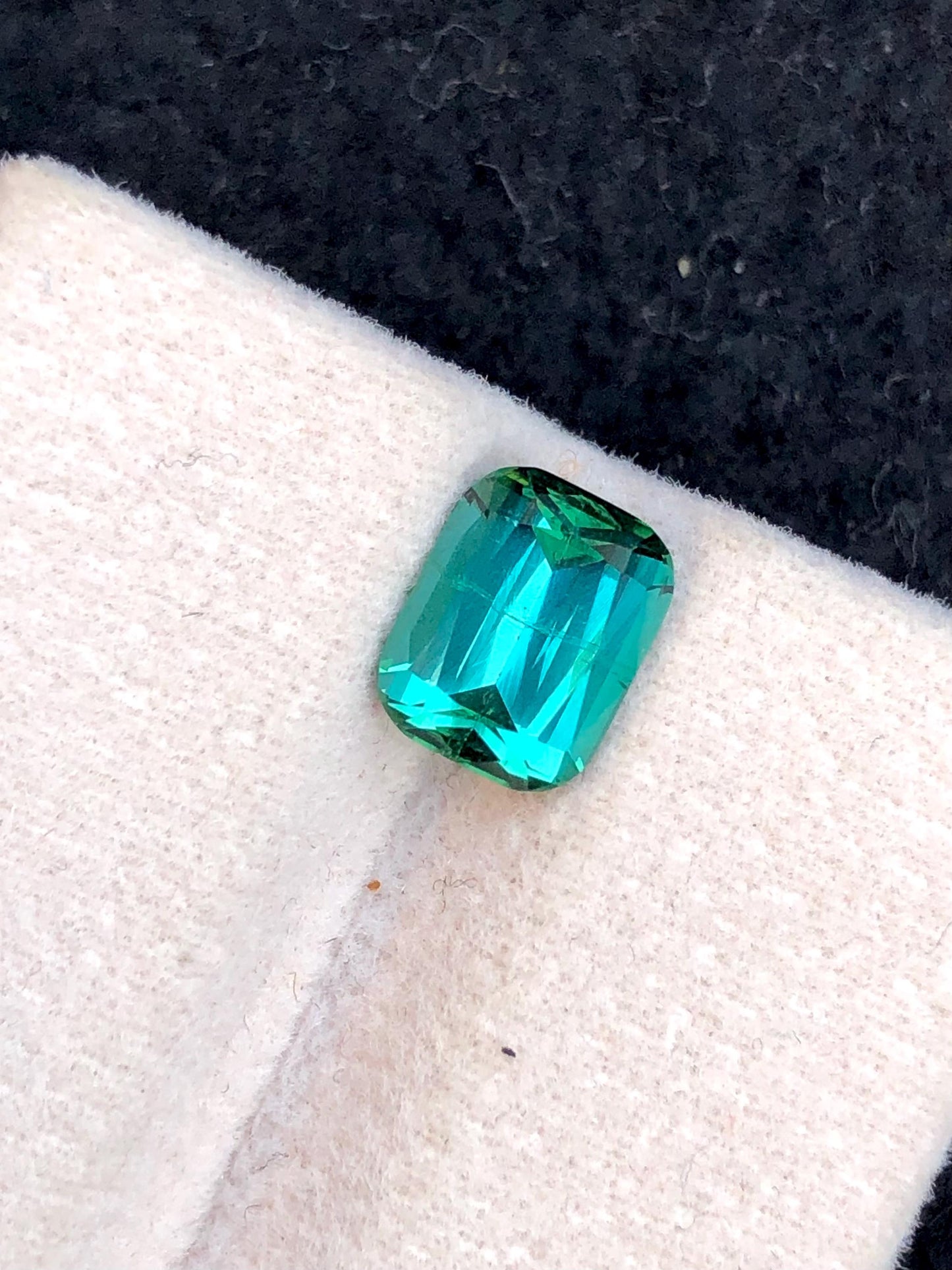 Blue Green Tourmaline Faceted 1.80 ct - Calibrated Ring Size