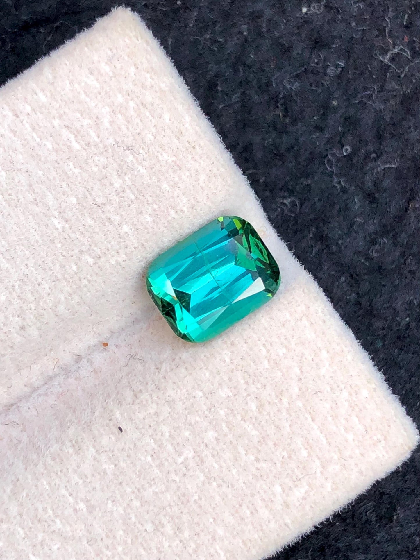 Blue Green Tourmaline Faceted 1.80 ct - Calibrated Ring Size