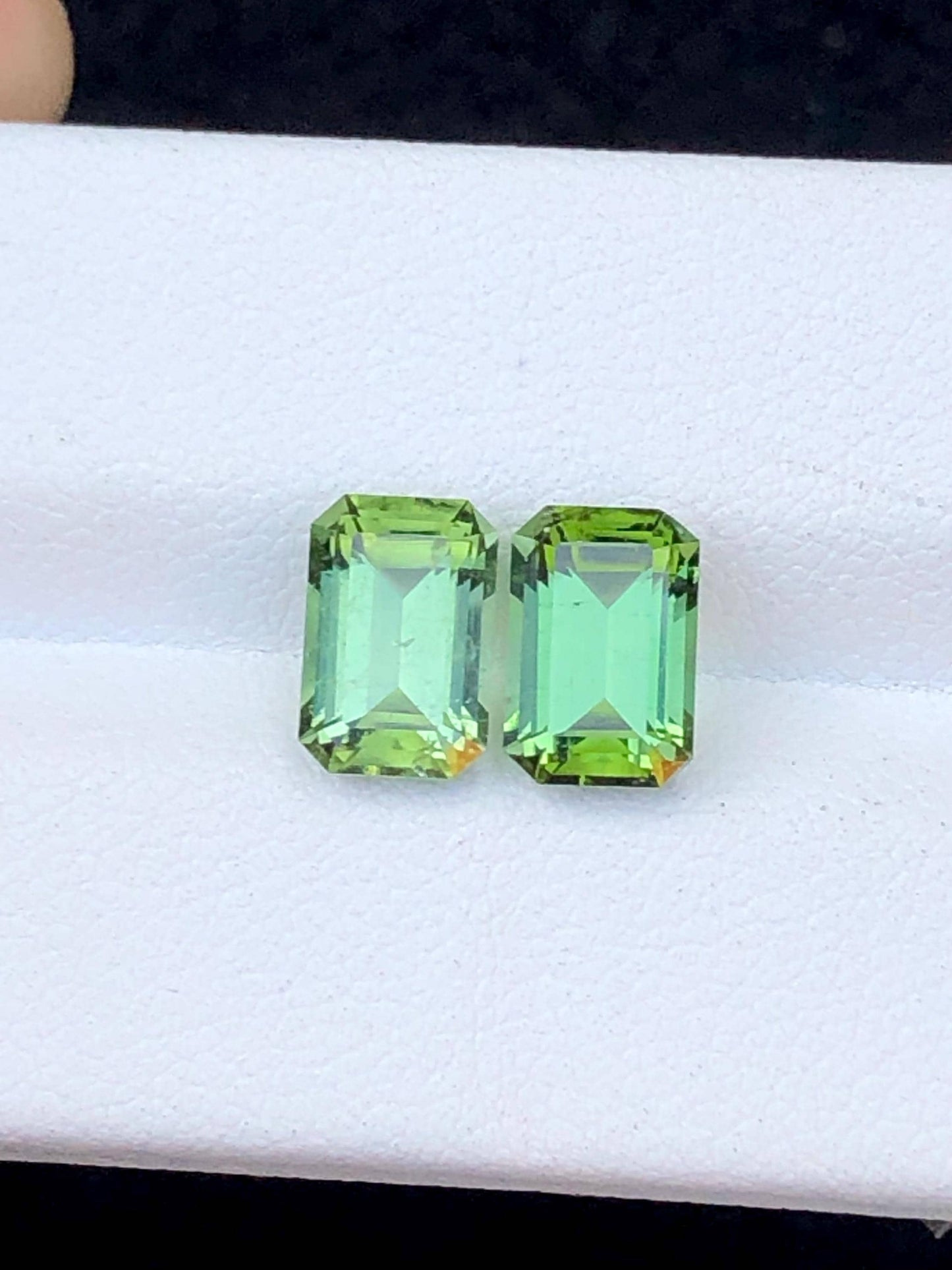 Green Tourmaline Faceted Pair 4 ct - Earrings Matching Stones