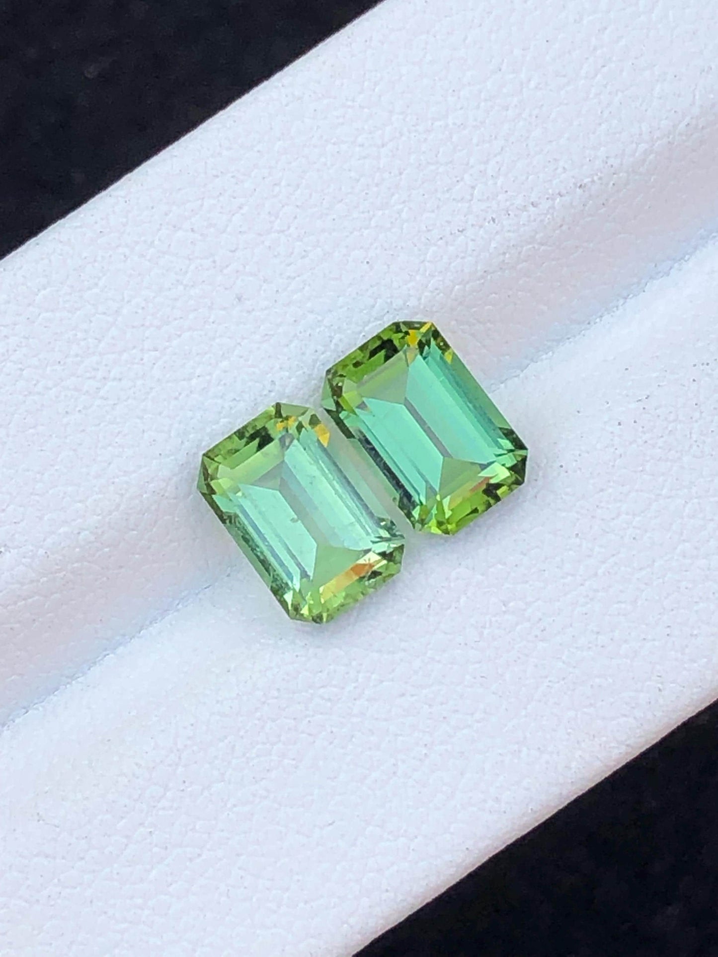 Green Tourmaline Faceted Pair 4 ct - Earrings Matching Stones